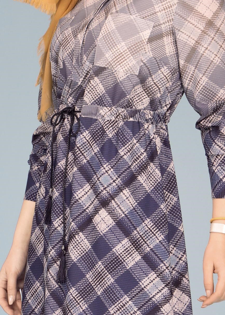 Tesettür giyim LACİVERT 4253 KOBE 301026 TESETTÜR ELBİSE 38/44