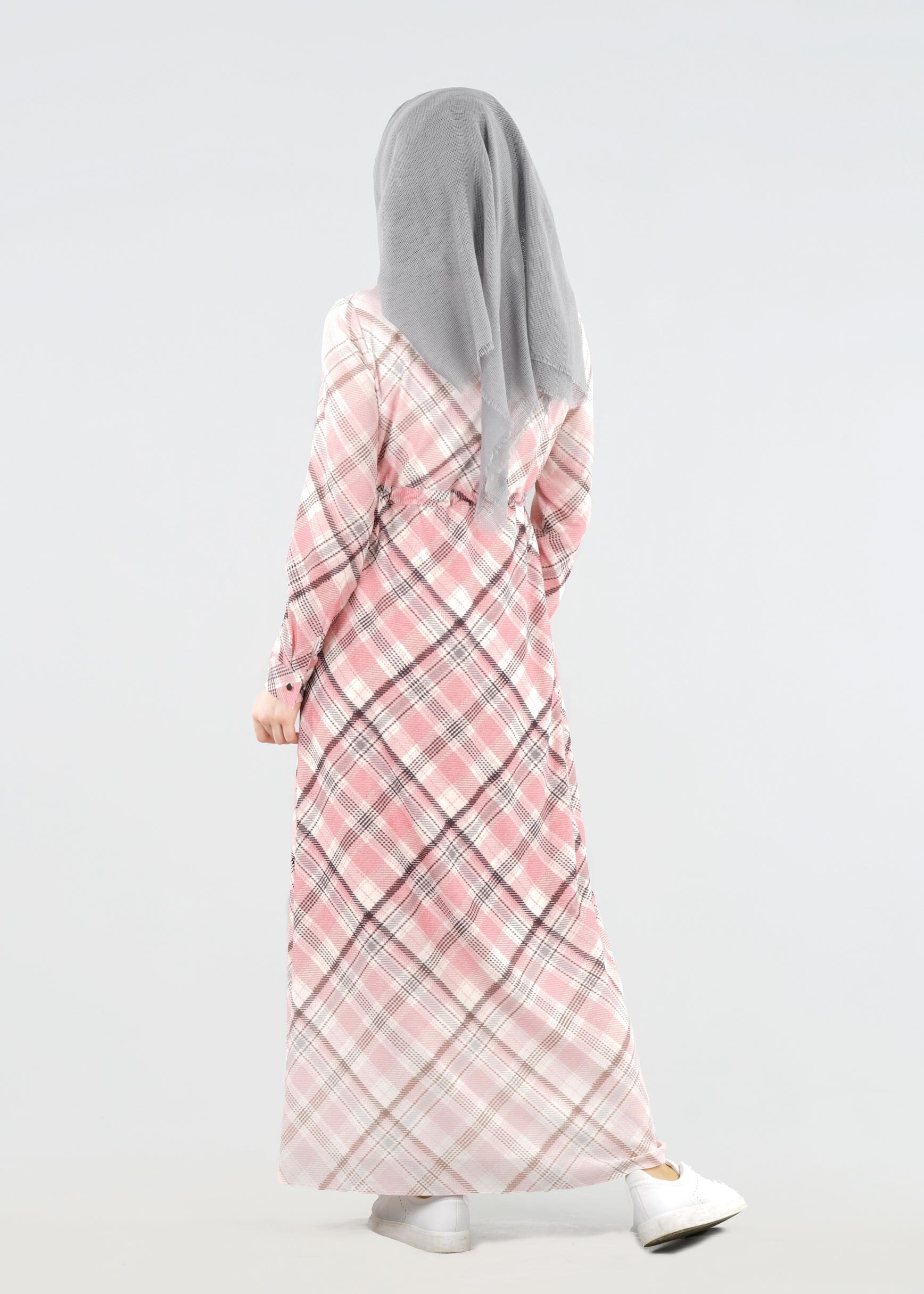 Tesettür giyim PUDRA 4253 KOBE 301026 TESETTÜR ELBİSE 38/44