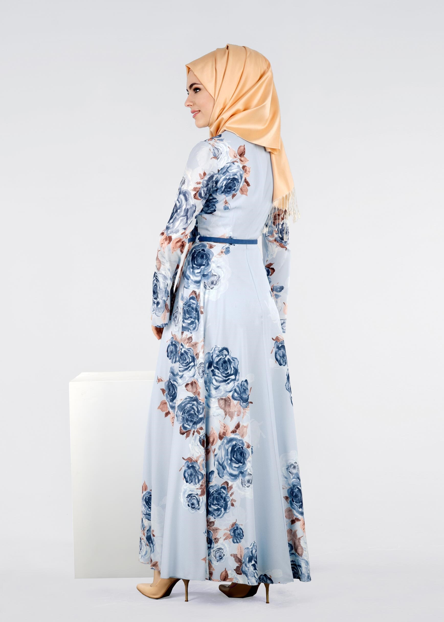 Tesettür giyim MAVİ 4289 KOBE 143139 ELBİSE 38/44 TEK40