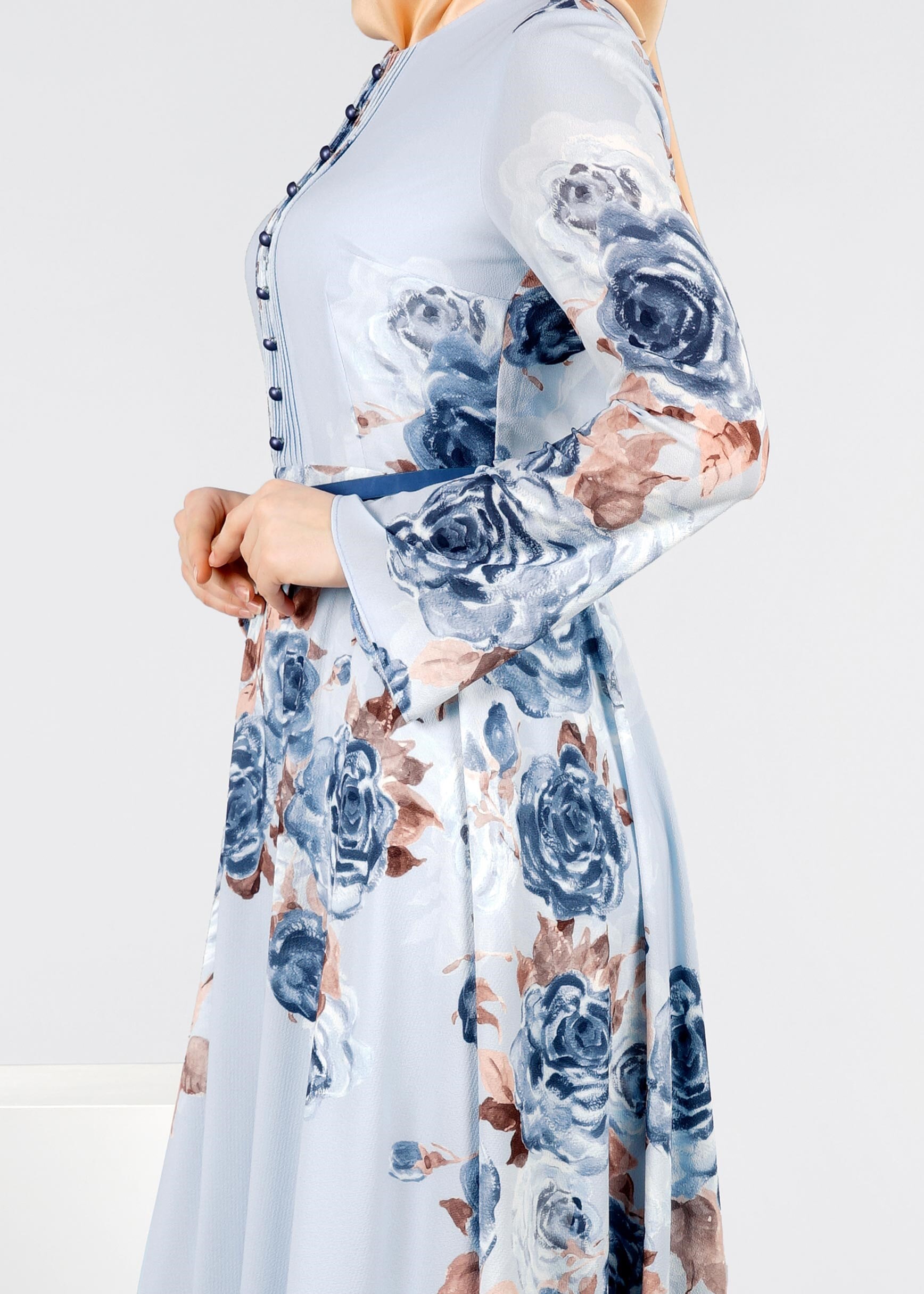 Tesettür giyim MAVİ 4289 KOBE 143139 ELBİSE 38/44 TEK40