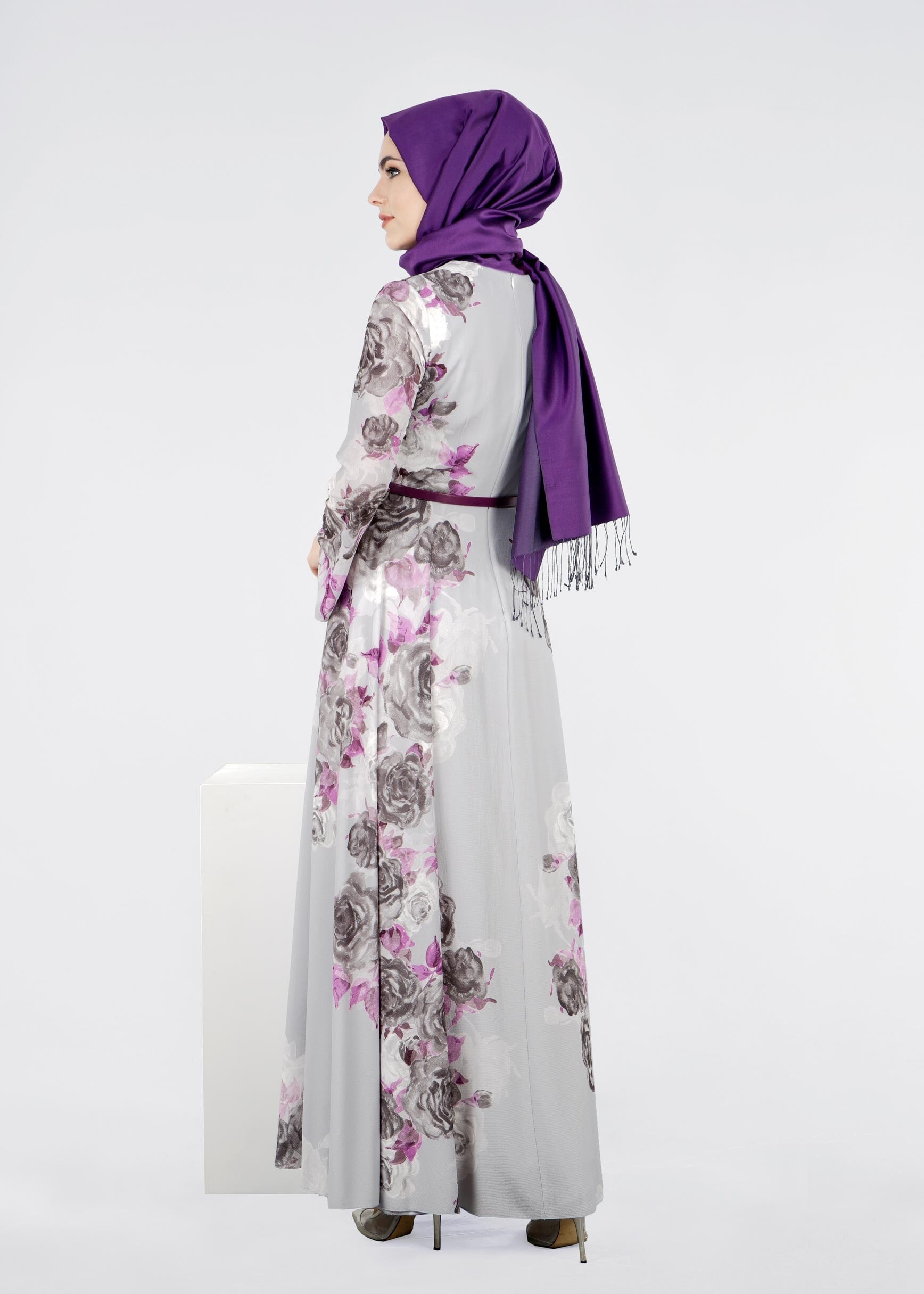 Tesettür giyim GRİ 4289 KOBE 143139 ELBİSE 38/44 TEK40