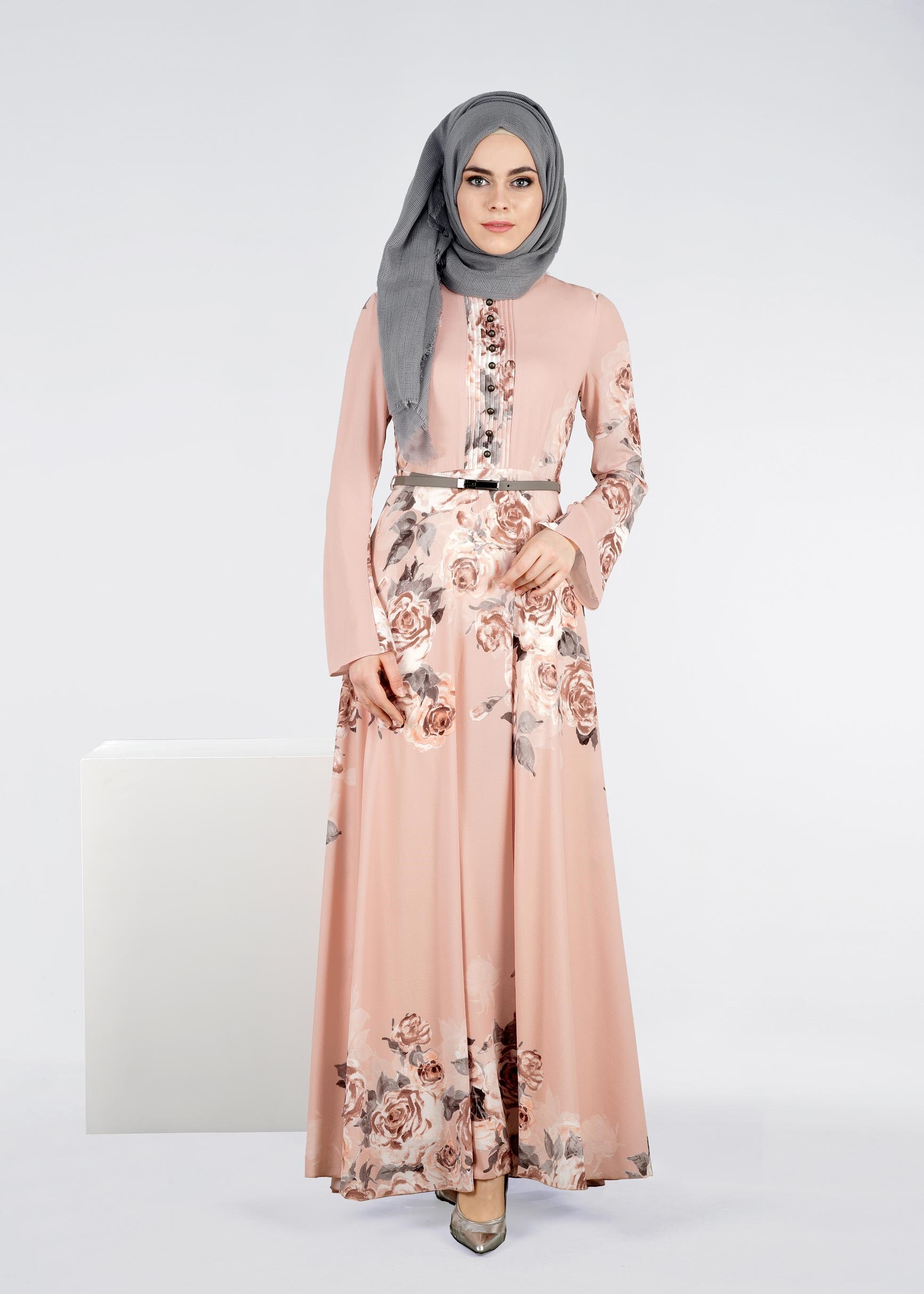 Tesettür giyim PUDRA 4289 KOBE 143139 ELBİSE 38/44 TEK40