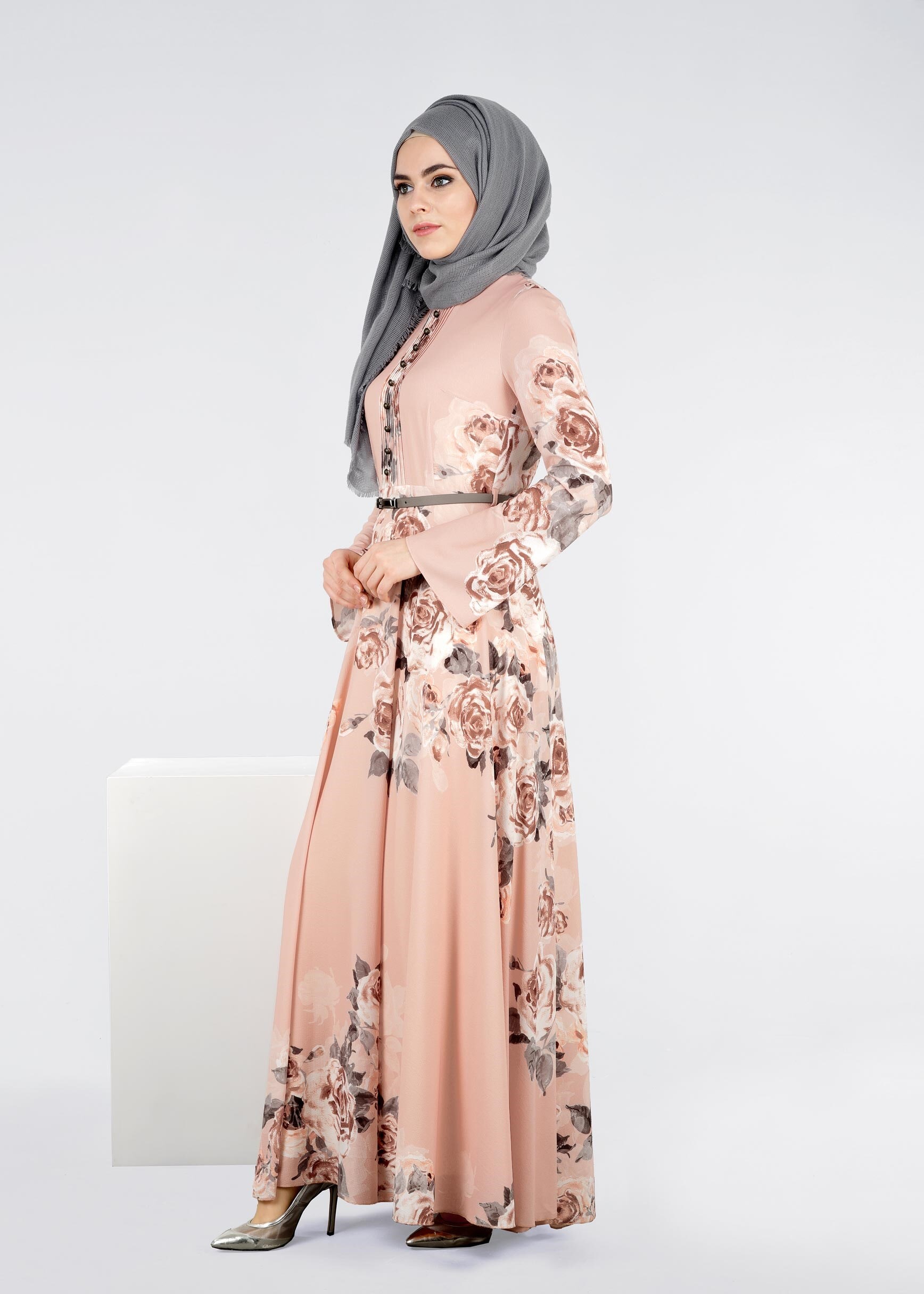 Tesettür giyim PUDRA 4289 KOBE 143139 ELBİSE 38/44 TEK40
