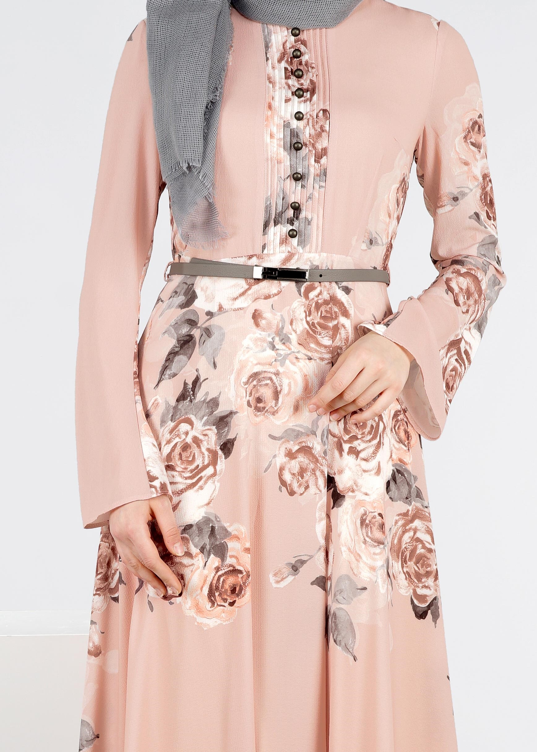 Tesettür giyim PUDRA 4289 KOBE 143139 ELBİSE 38/44 TEK40