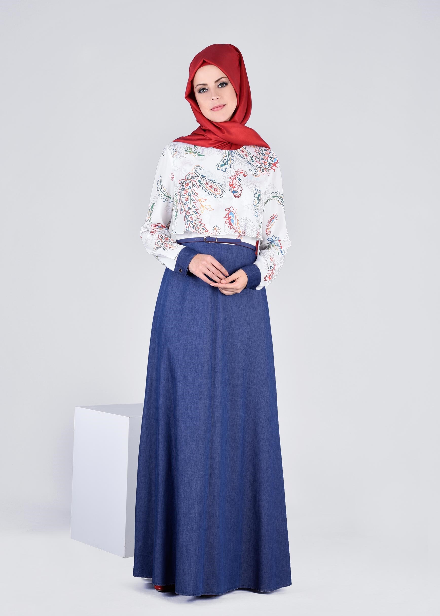 Tesettür giyim TURUNCU 4293 KOBE 2040 ELBİSE 36/44