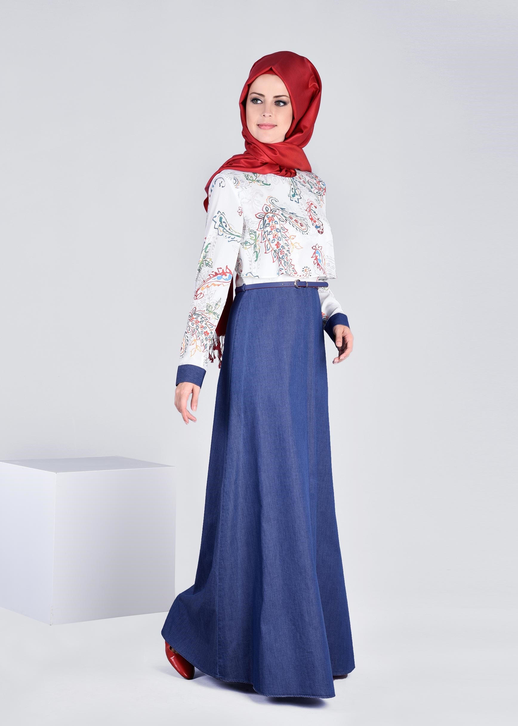 Tesettür giyim TURUNCU 4293 KOBE 2040 ELBİSE 36/44