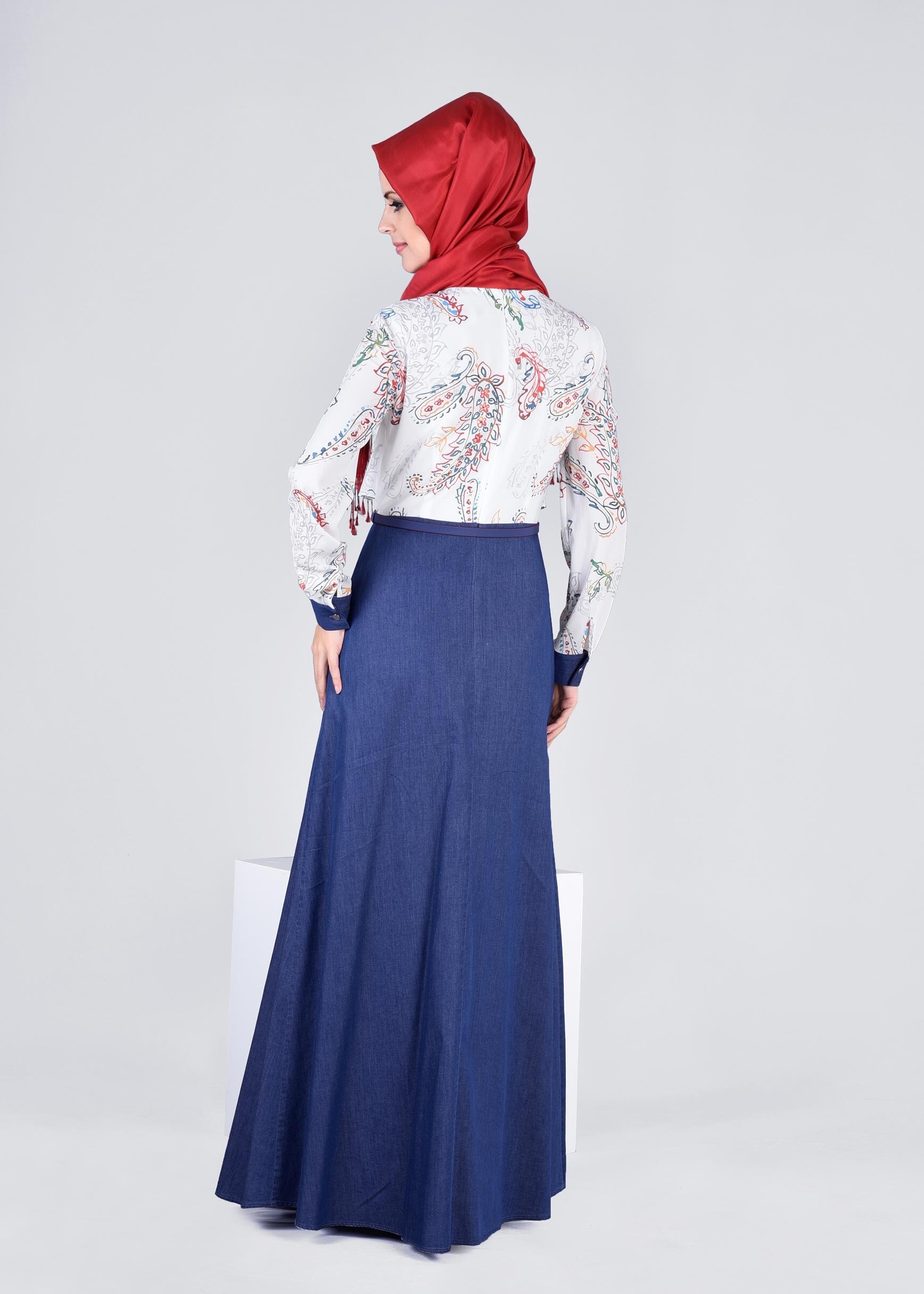 Tesettür giyim TURUNCU 4293 KOBE 2040 ELBİSE 36/44