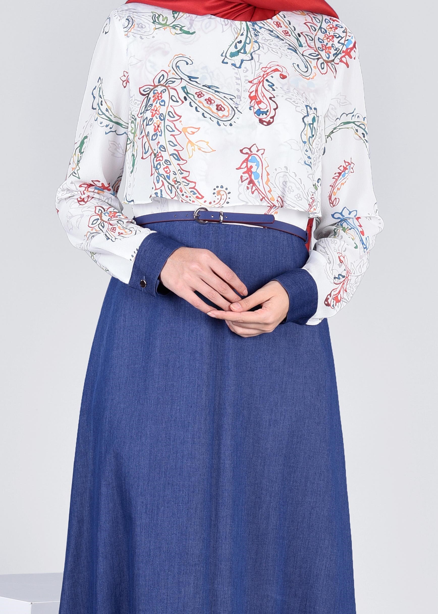 Tesettür giyim TURUNCU 4293 KOBE 2040 ELBİSE 36/44