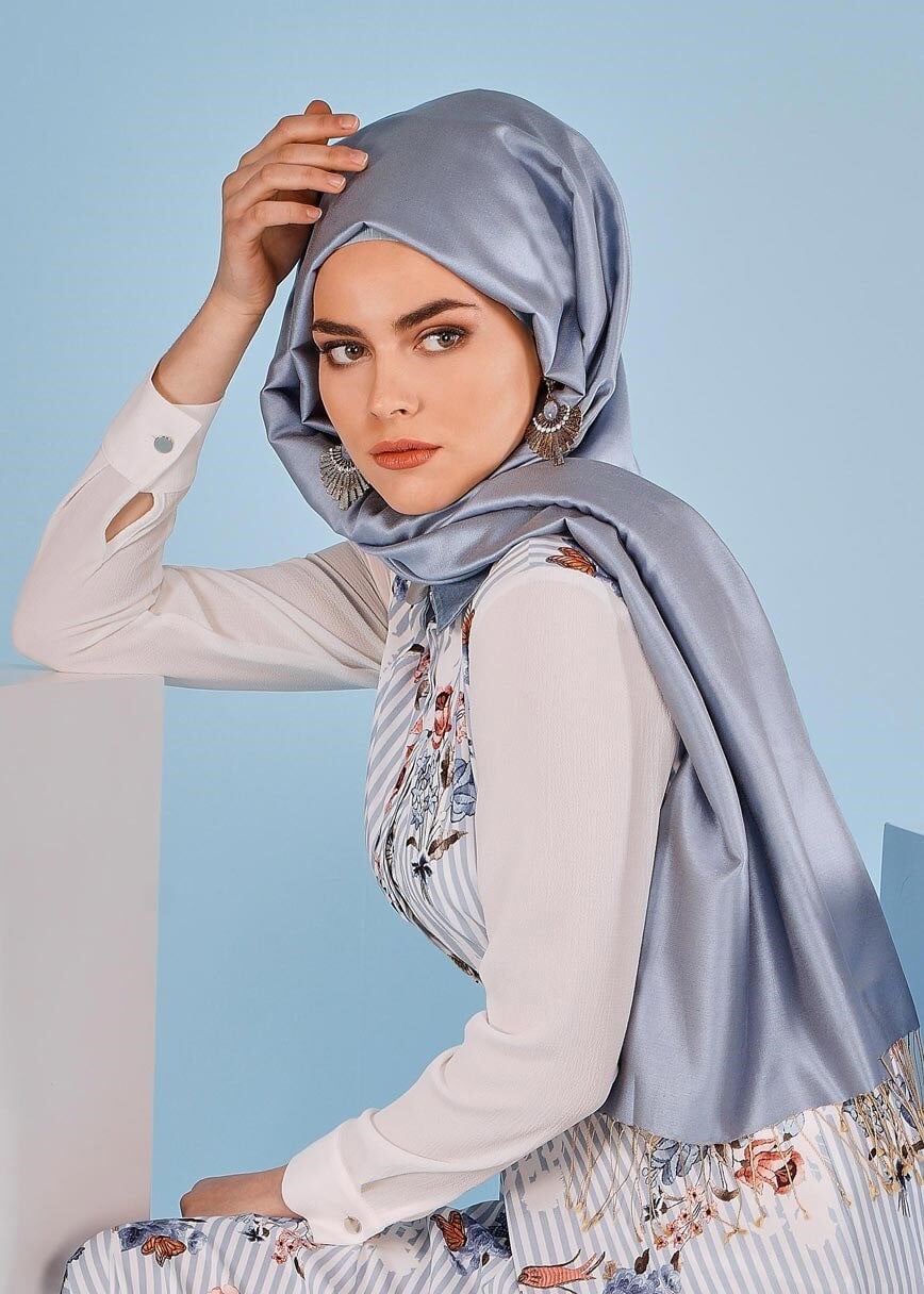 Tesettür giyim MAVİ 4294 KOBE 301010 ELBİSE 36/44