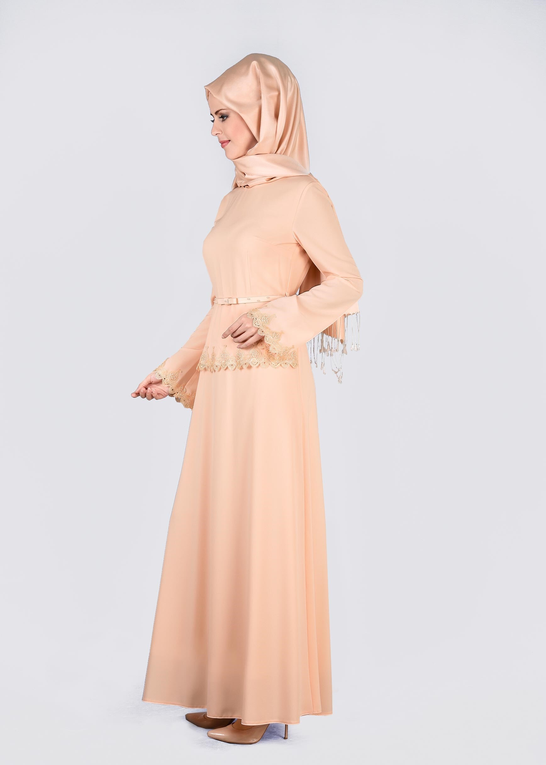 Tesettür giyim PUDRA 4325 CRİSS ELBİSE 38/46 TEK40