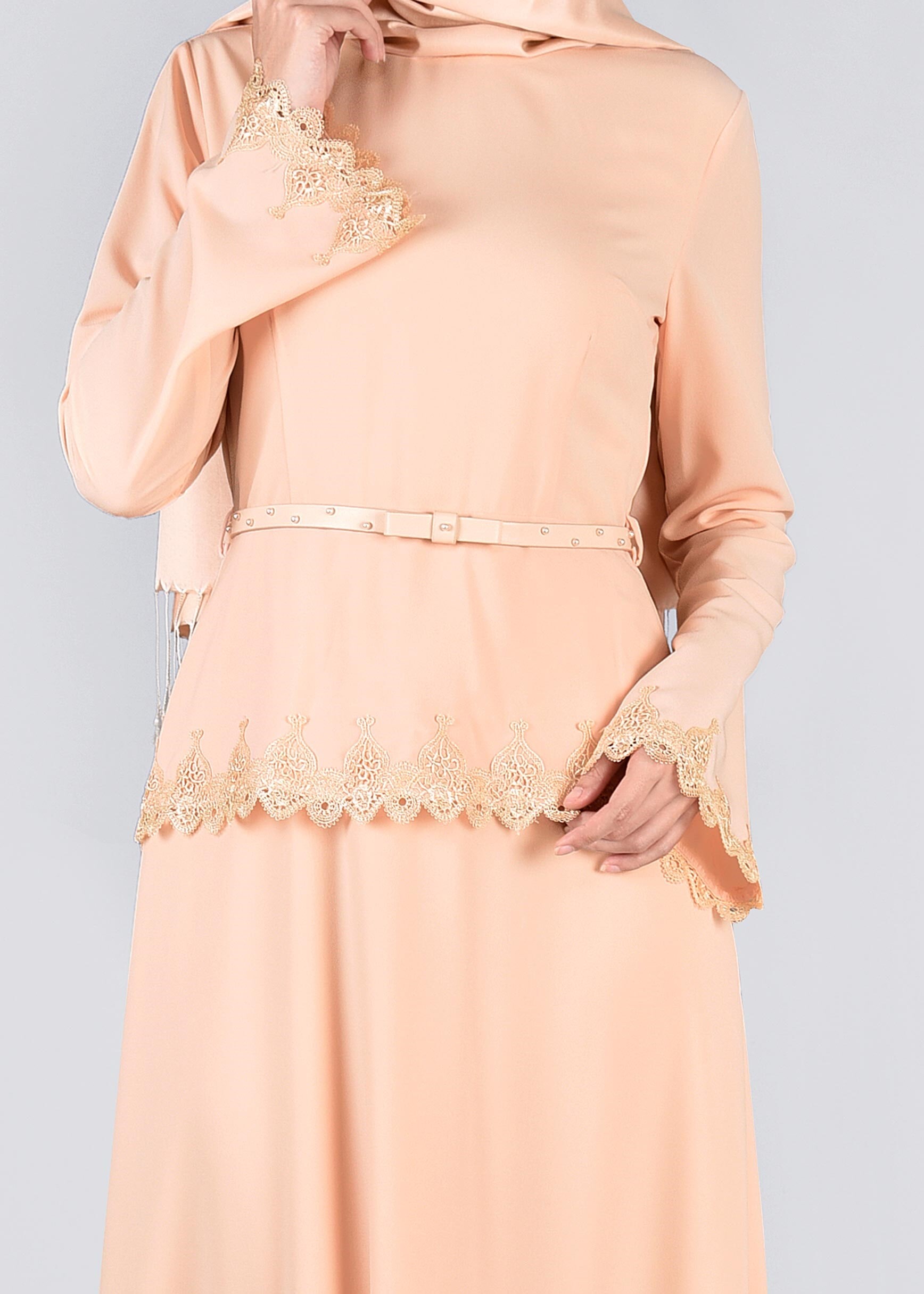 Tesettür giyim PUDRA 4325 CRİSS ELBİSE 38/46 TEK40