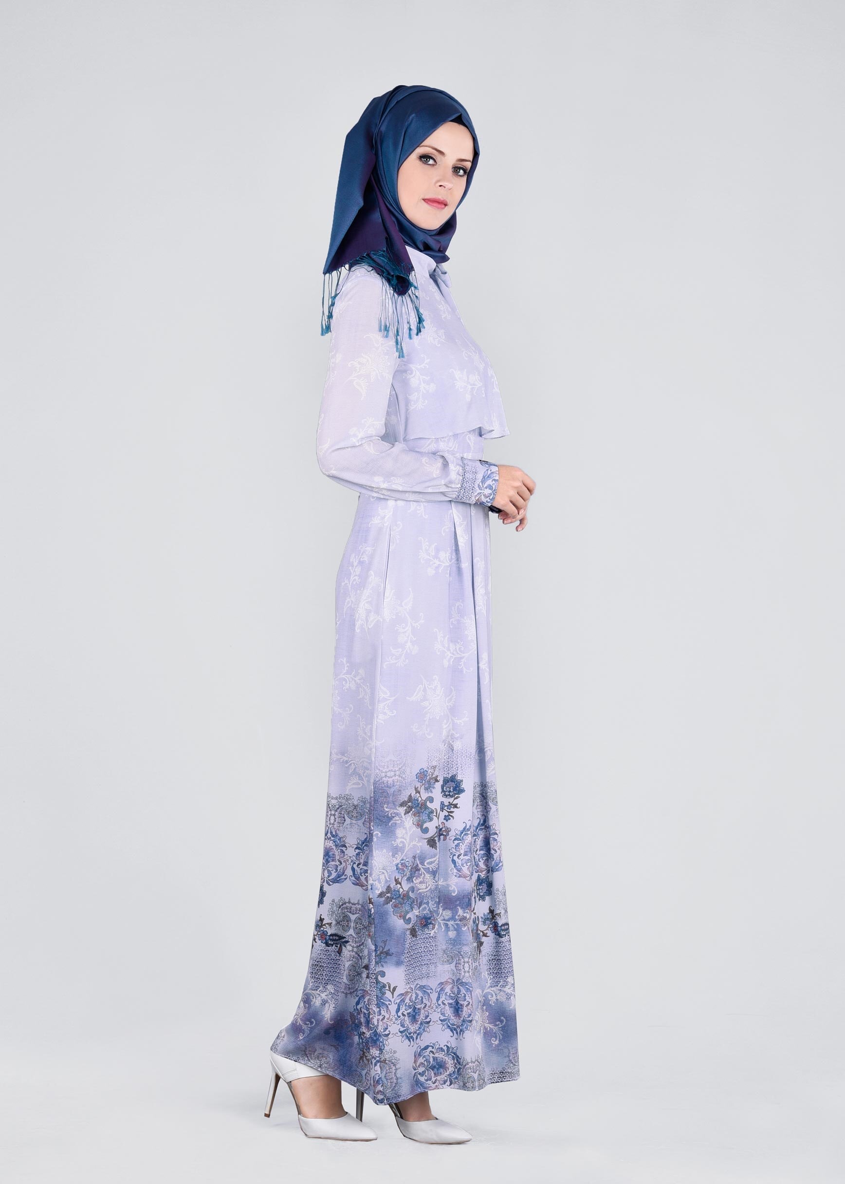 Tesettür giyim LACİVERT 4326 BURBLE 9784 ELBİSE 38/46 TEK40