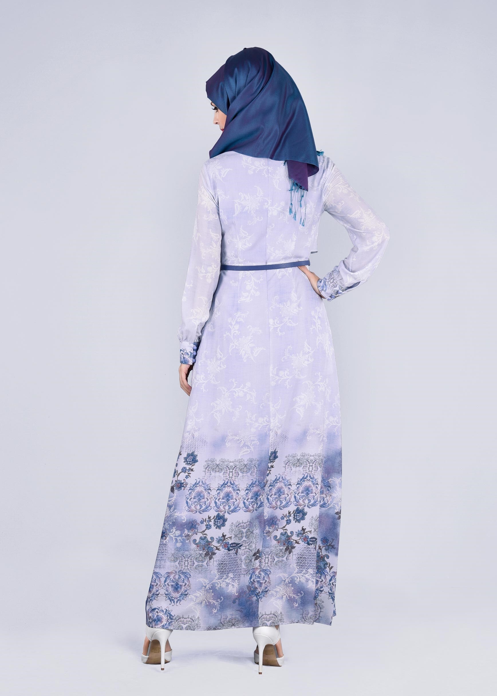 Tesettür giyim LACİVERT 4326 BURBLE 9784 ELBİSE 38/46 TEK40