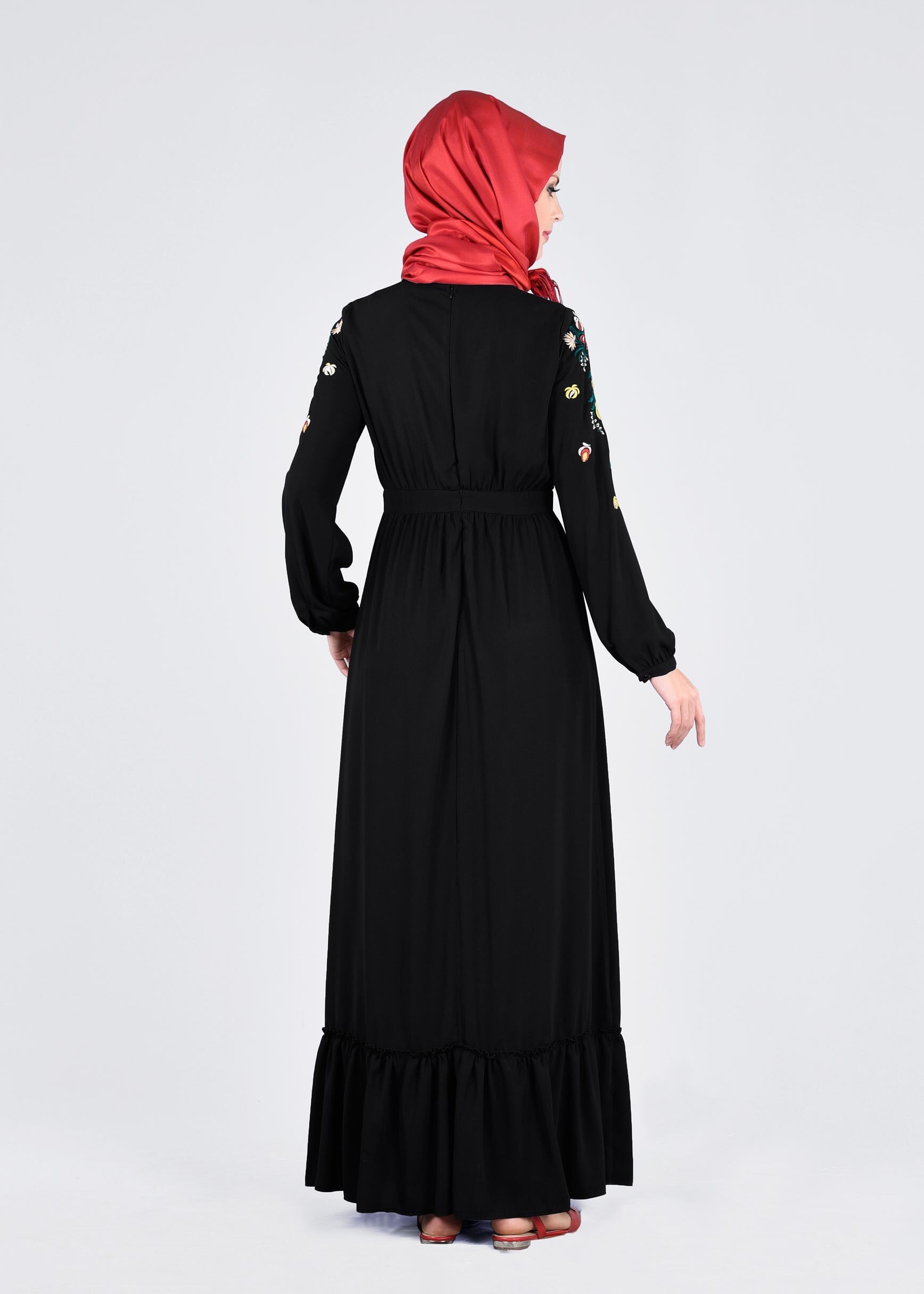 Tesettür giyim SİYAH 4337 SUDE 7011 ELBİSE 36/44 TEK38