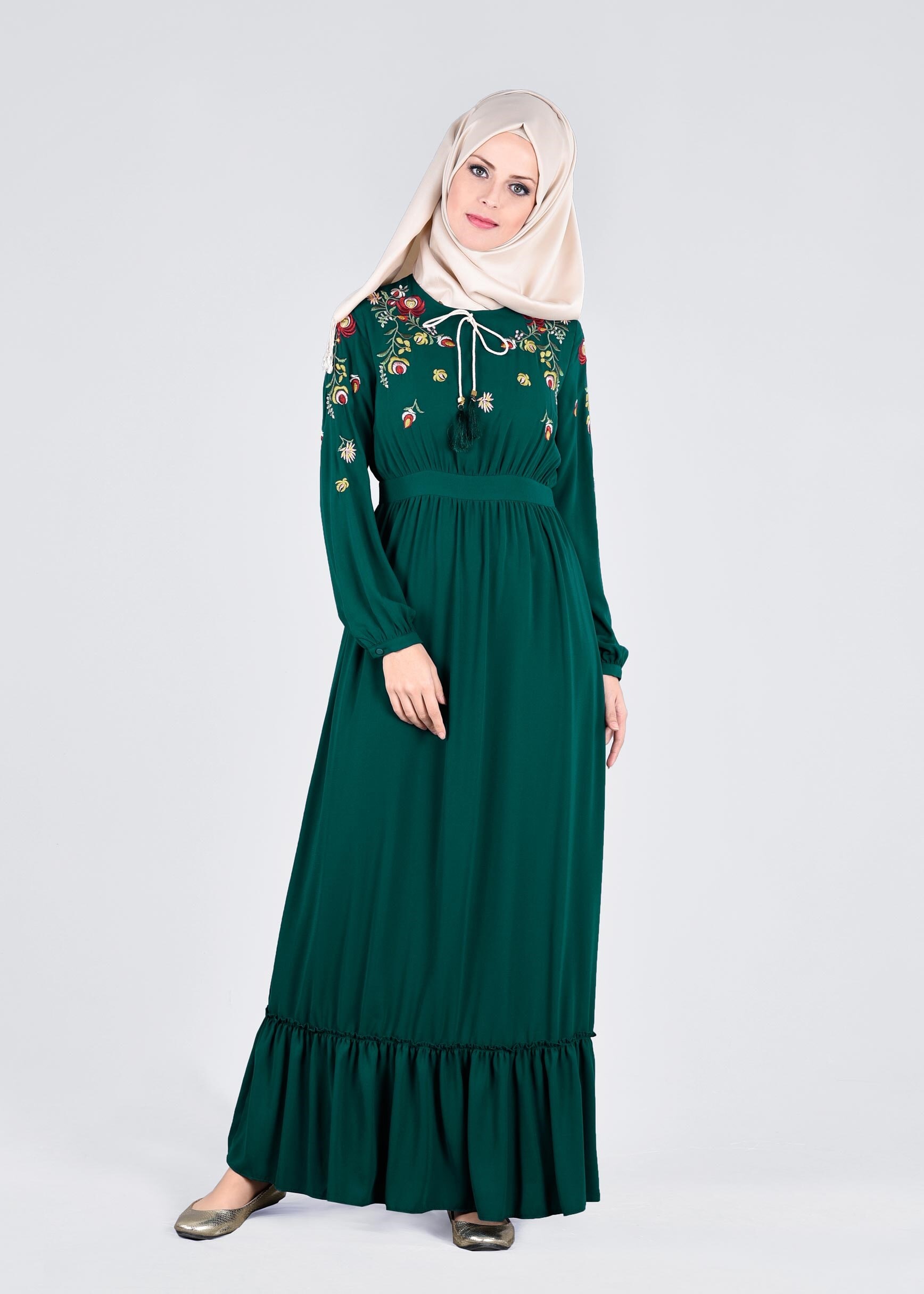 Tesettür giyim MAVİ 4337 SUDE 7011 ELBİSE 36/44 TEK38