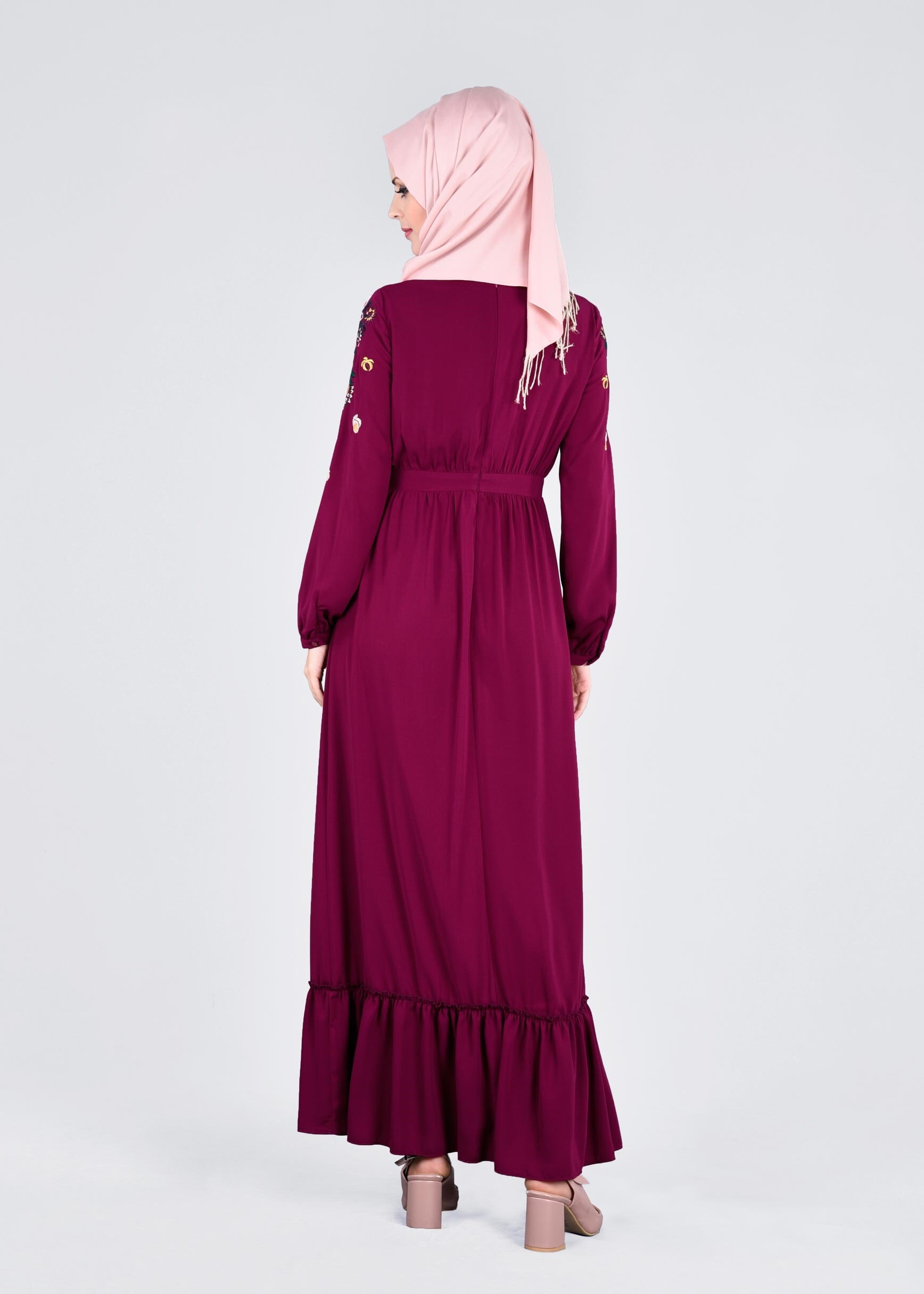 Tesettür giyim MOR 4337 SUDE 7011 ELBİSE 36/44 TEK38