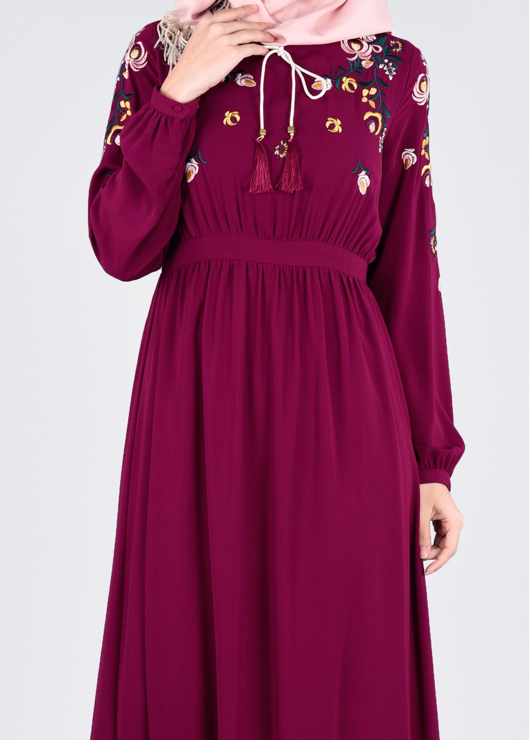 Tesettür giyim MOR 4337 SUDE 7011 ELBİSE 36/44 TEK38