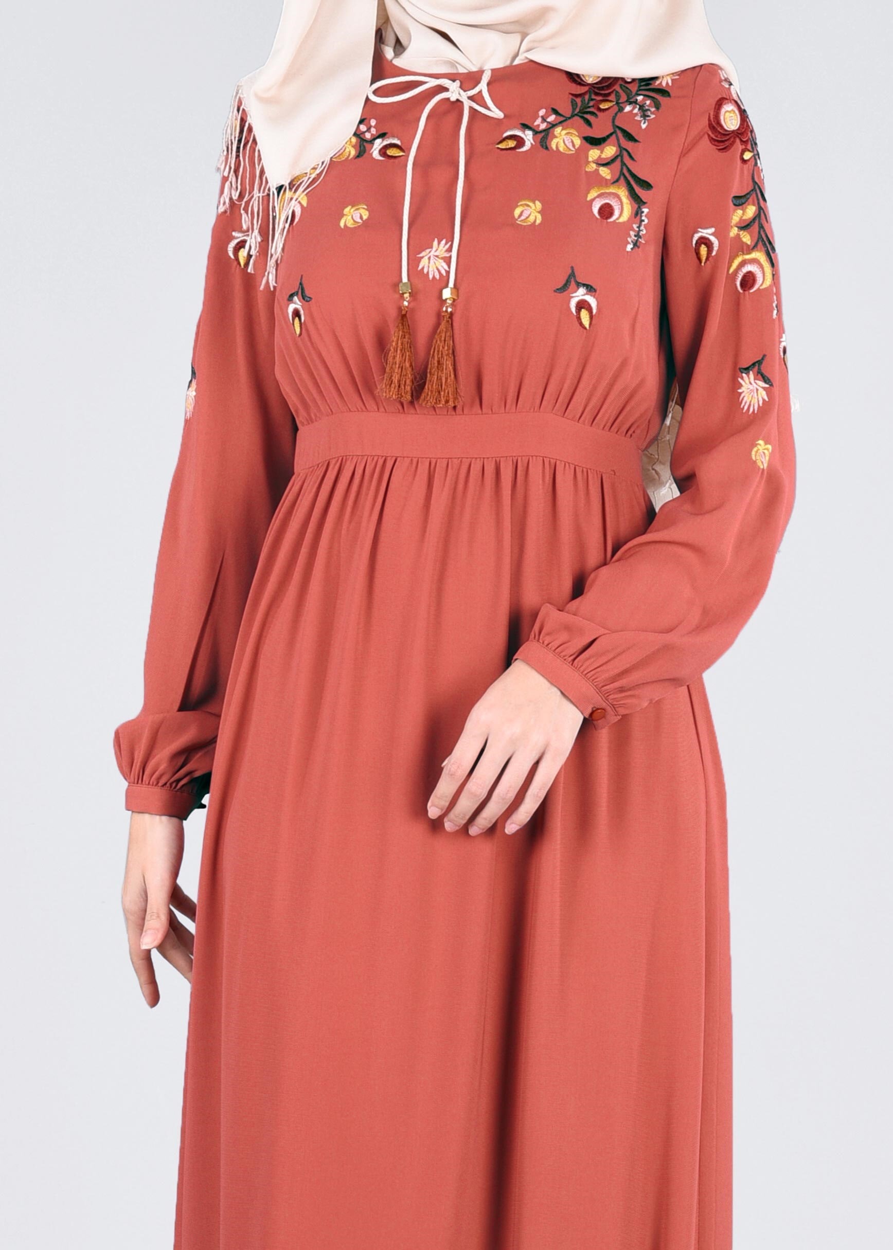 Tesettür giyim PEMBE 4337 SUDE 7011 ELBİSE 36/44 TEK38