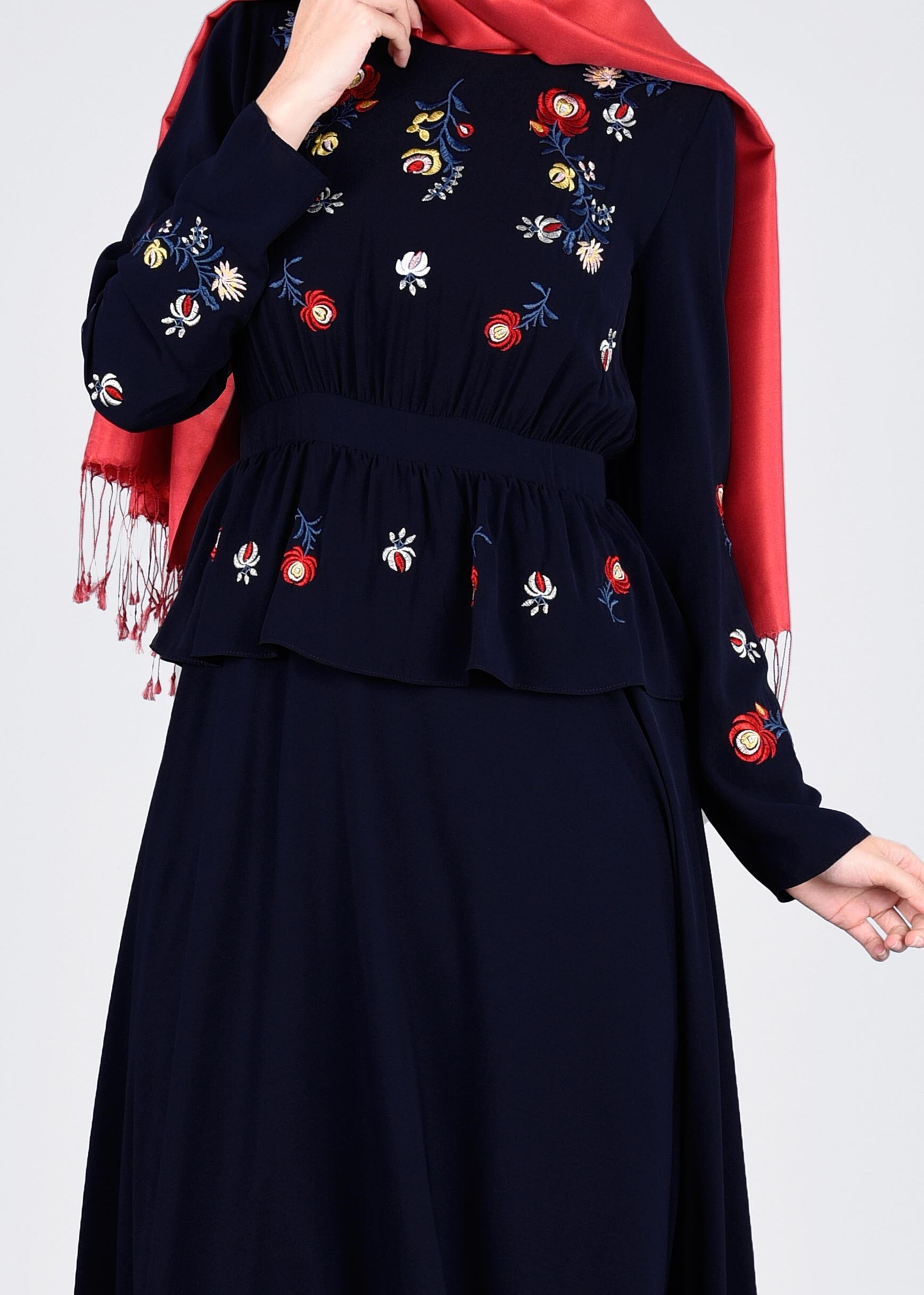 Tesettür giyim LACİVERT 4338 NEW ALYA ELBİSE 38/44 TEK40