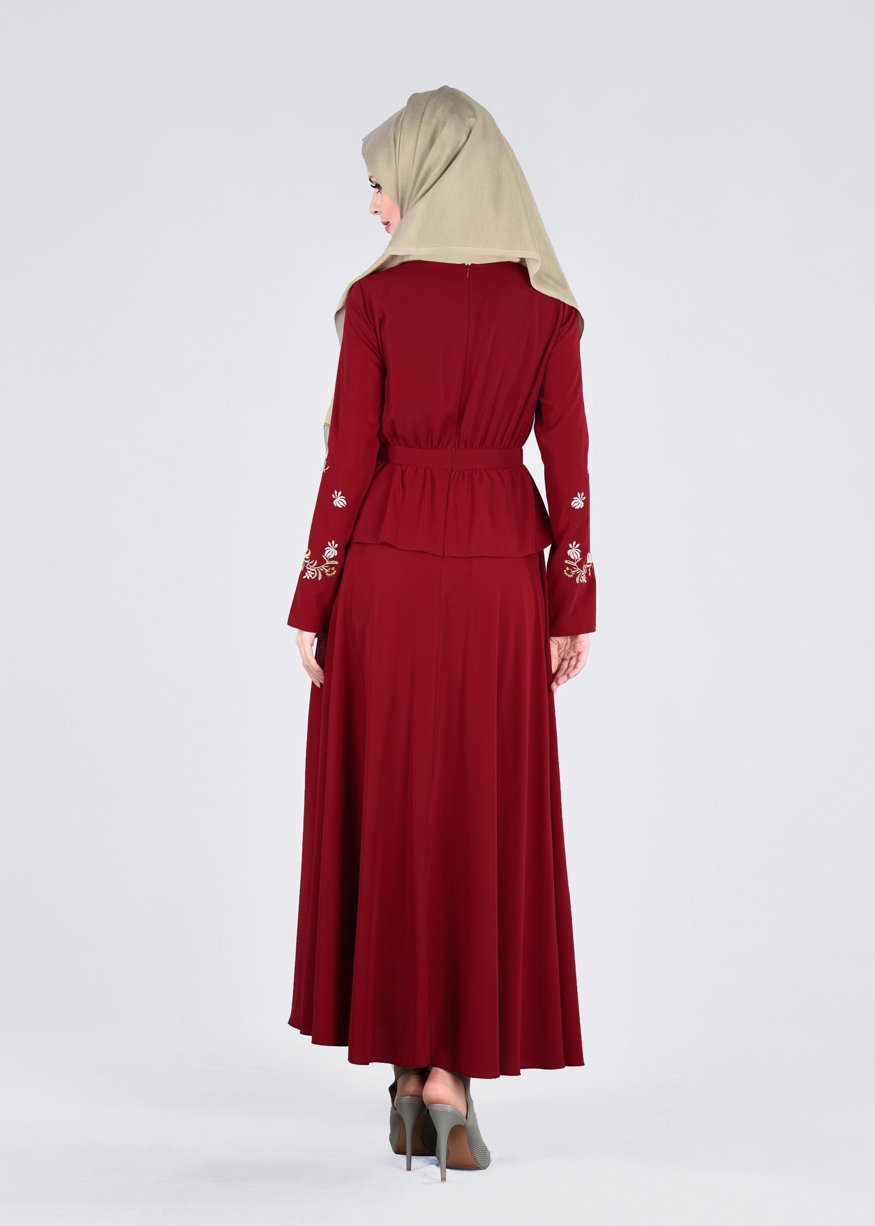 Tesettür giyim BORDO 4338 NEW ALYA ELBİSE 38/44 TEK40