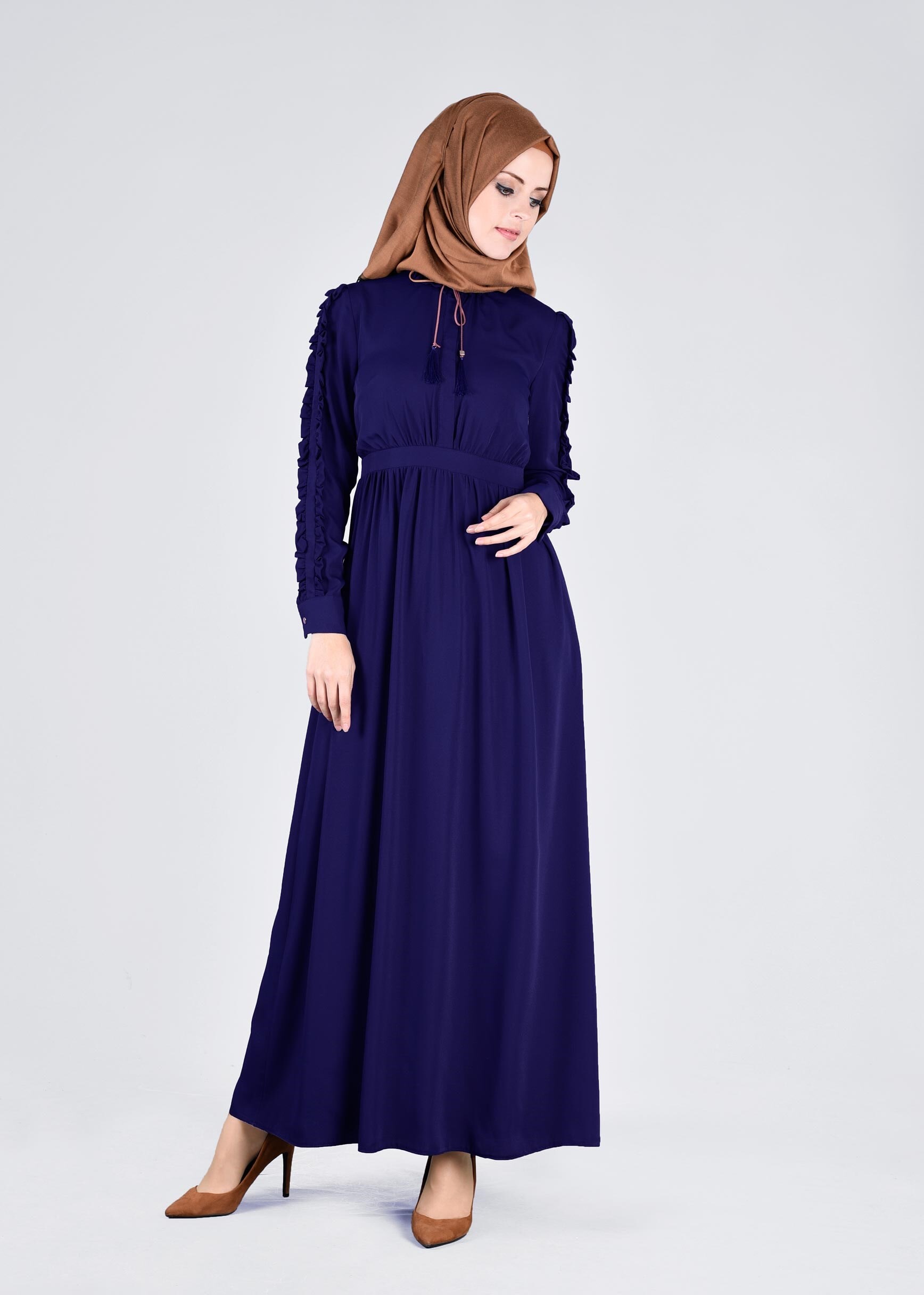 Tesettür giyim LACİVERT 4354 6277 ELBİSE 36/42 TEK38
