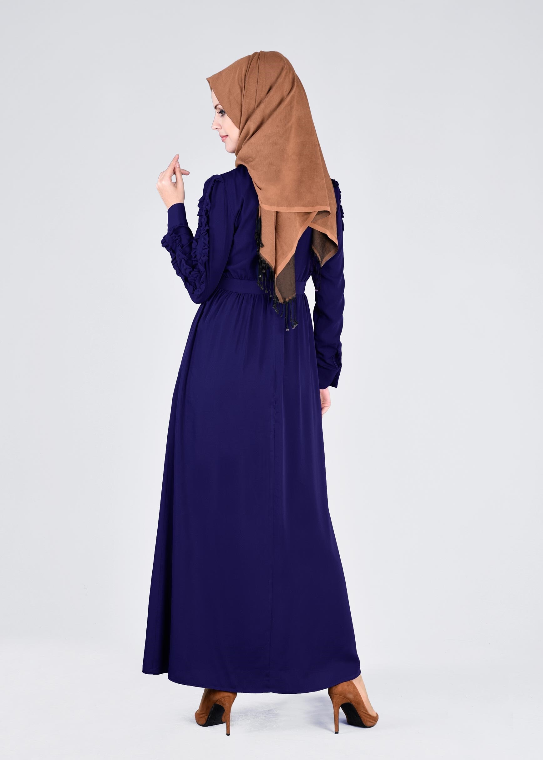 Tesettür giyim LACİVERT 4354 6277 ELBİSE 36/42 TEK38