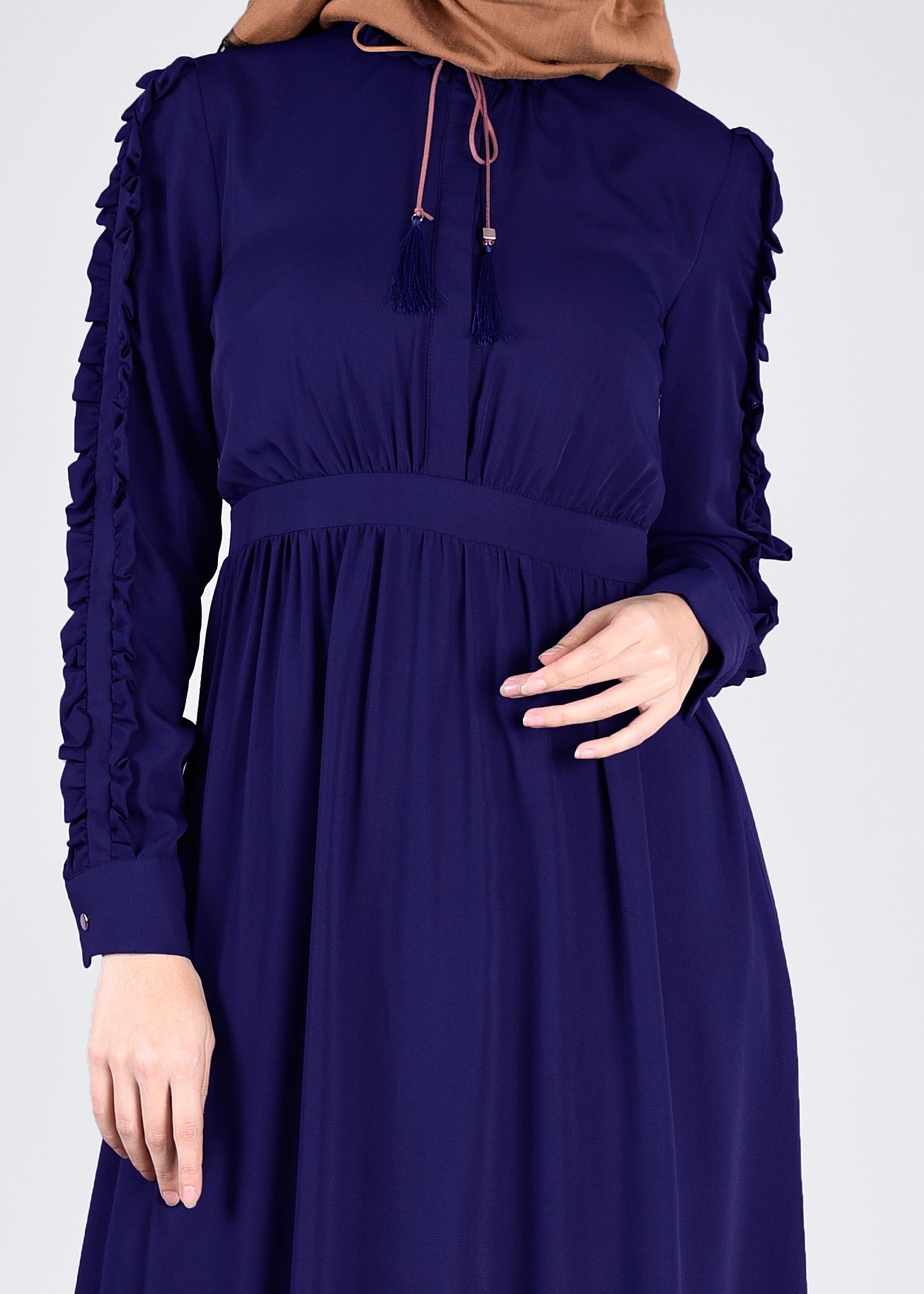 Tesettür giyim LACİVERT 4354 6277 ELBİSE 36/42 TEK38