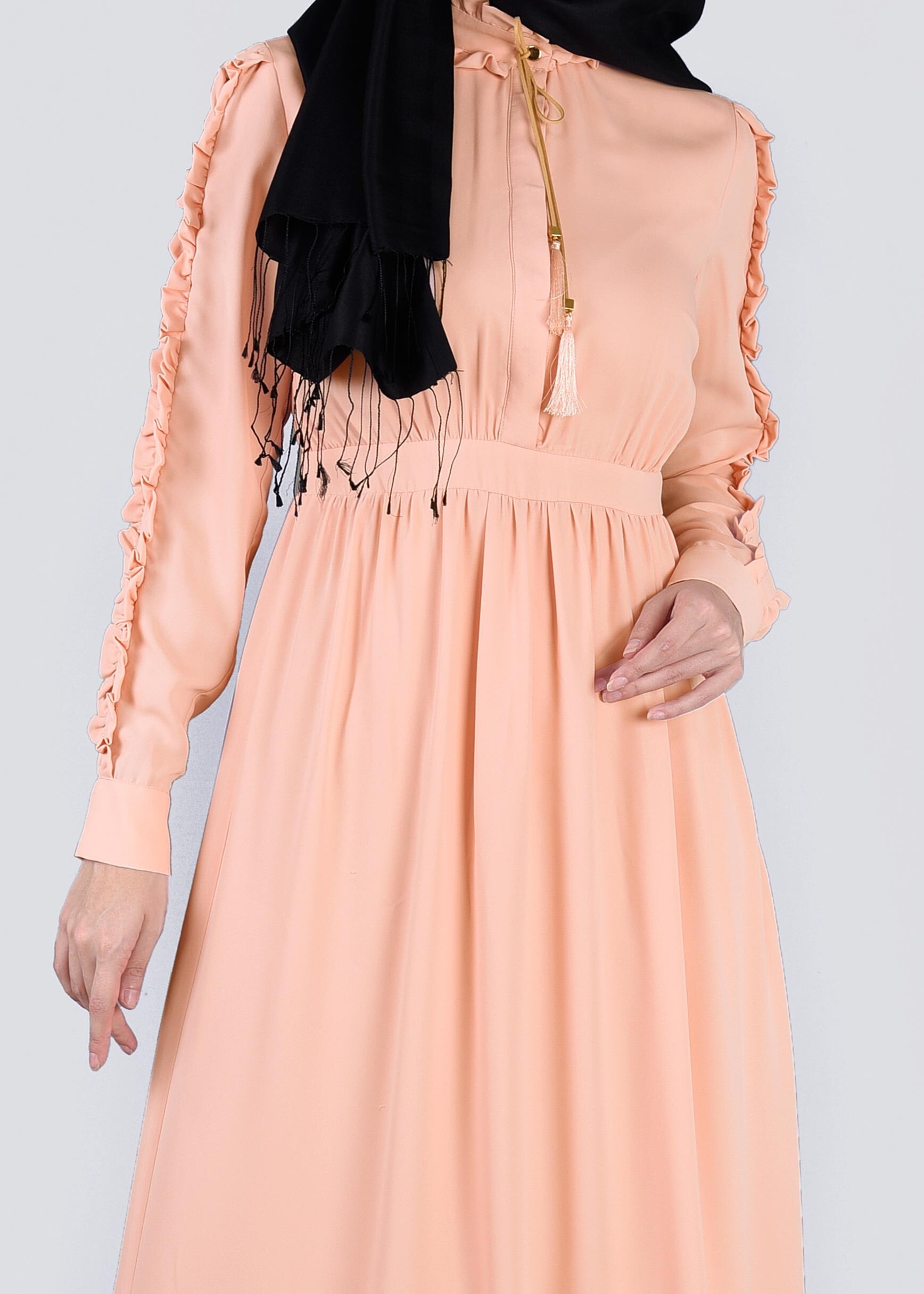 Tesettür giyim PUDRA 4354 6277 ELBİSE 36/42 TEK38