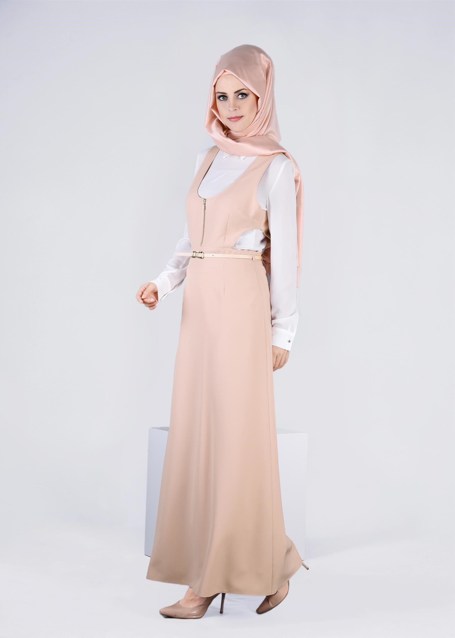 Tesettür giyim PUDRA 4361 DİLMA 43551 2&prime;Lİ ELBİSE 38/44 TEK36