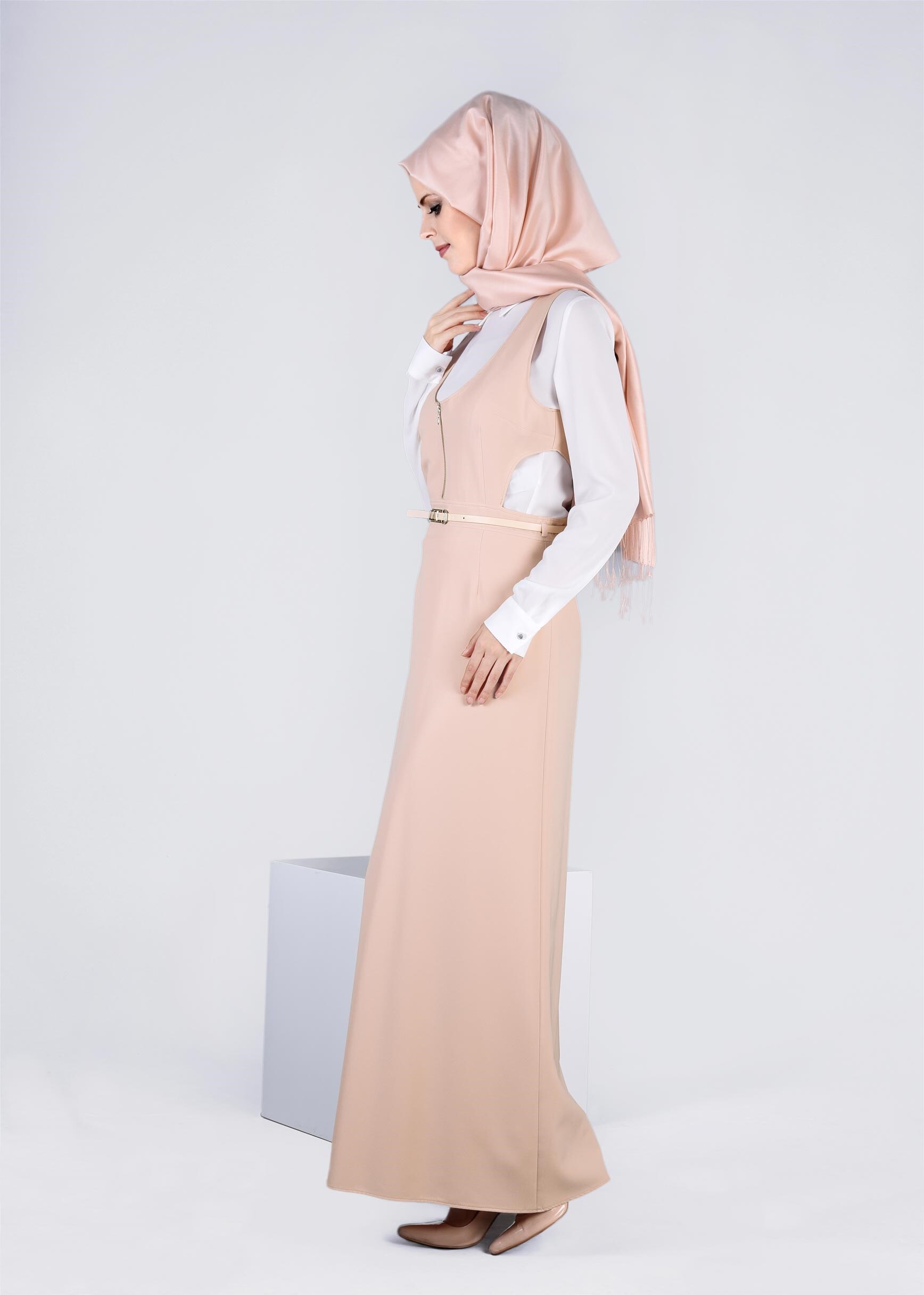 Tesettür giyim PUDRA 4361 DİLMA 43551 2&prime;Lİ ELBİSE 38/44 TEK36