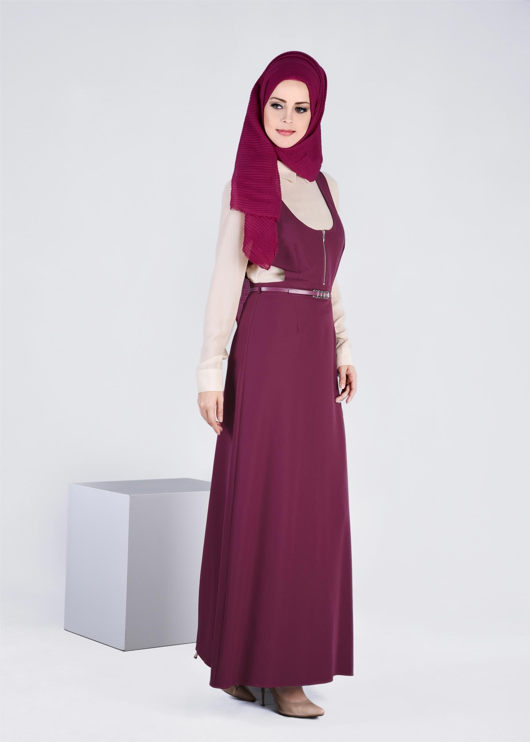 Tesettür giyim MOR 4361 DİLMA 43551 2&prime;Lİ ELBİSE 38/44 TEK36