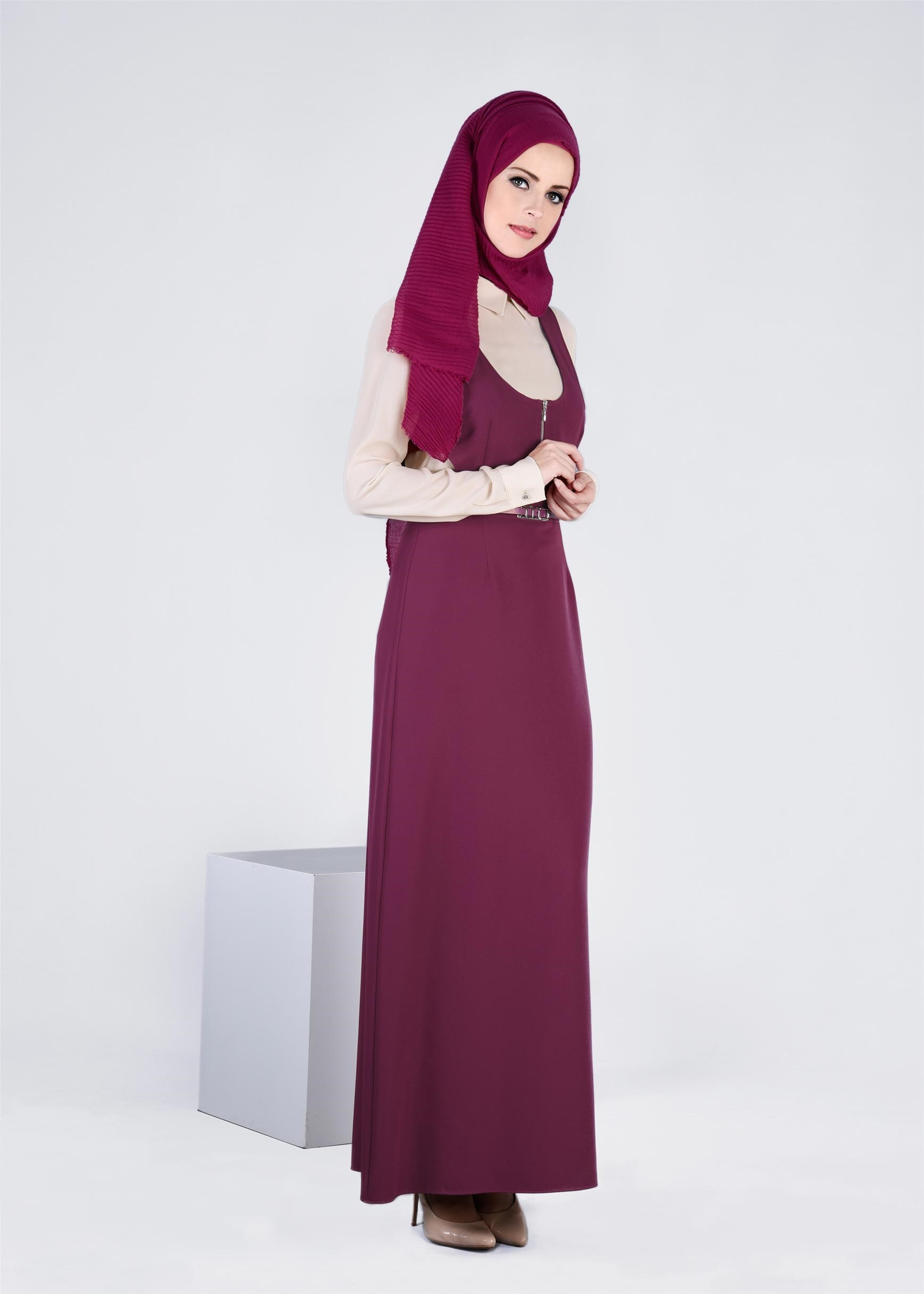 Tesettür giyim MOR 4361 DİLMA 43551 2&prime;Lİ ELBİSE 38/44 TEK36