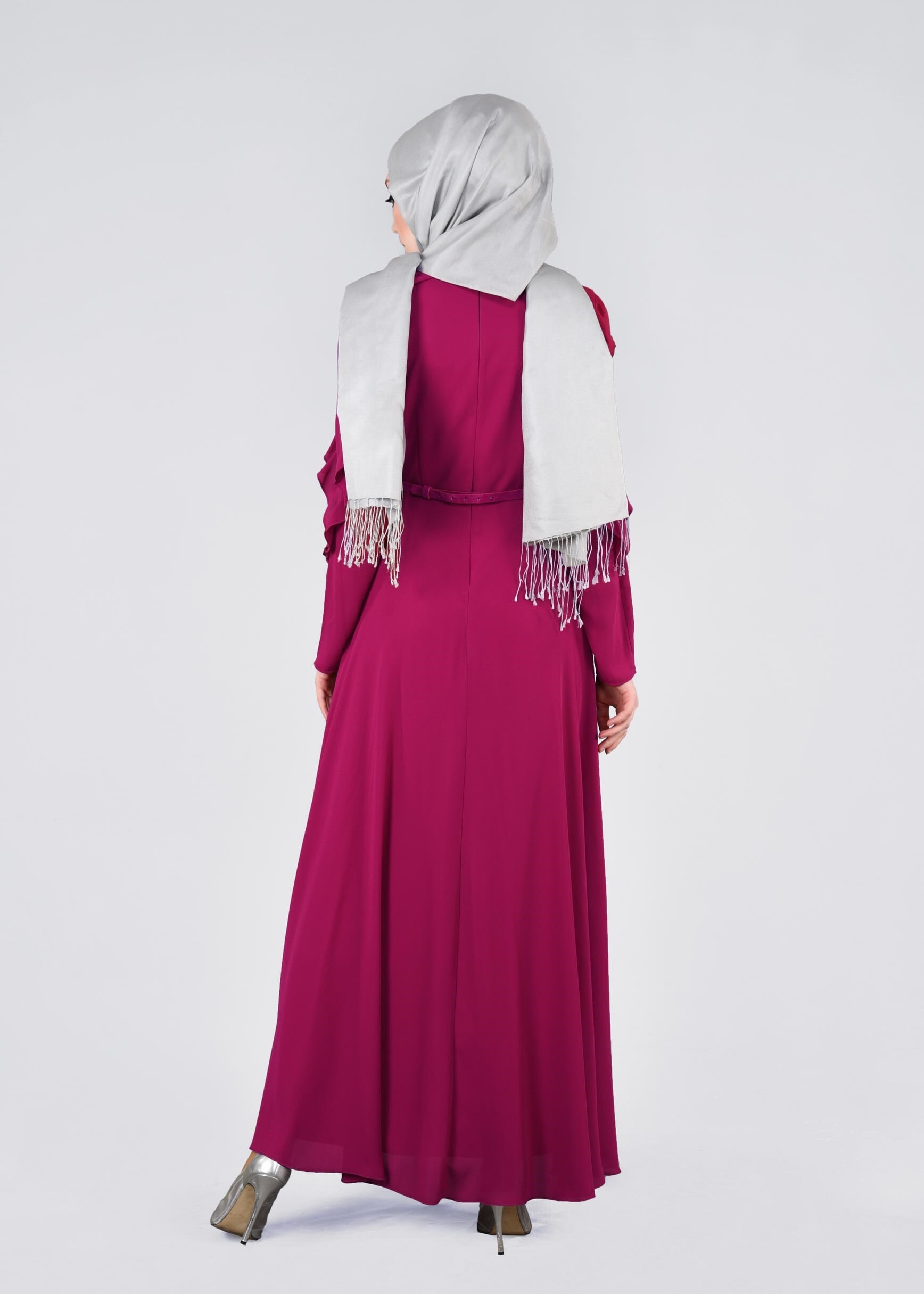 Tesettür giyim MOR 4367 ESİNTİ ELBİSE 38/46 TEK40