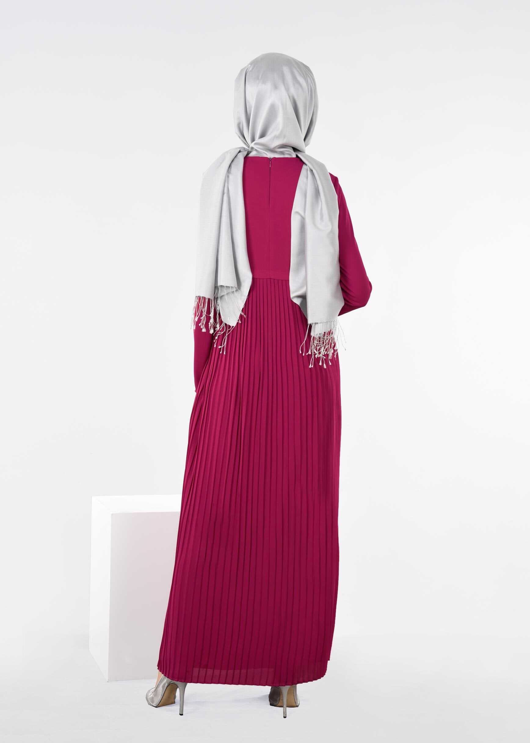 Tesettür giyim MOR 4369 ESİNTİ ELBİSE 38/46 TEK40