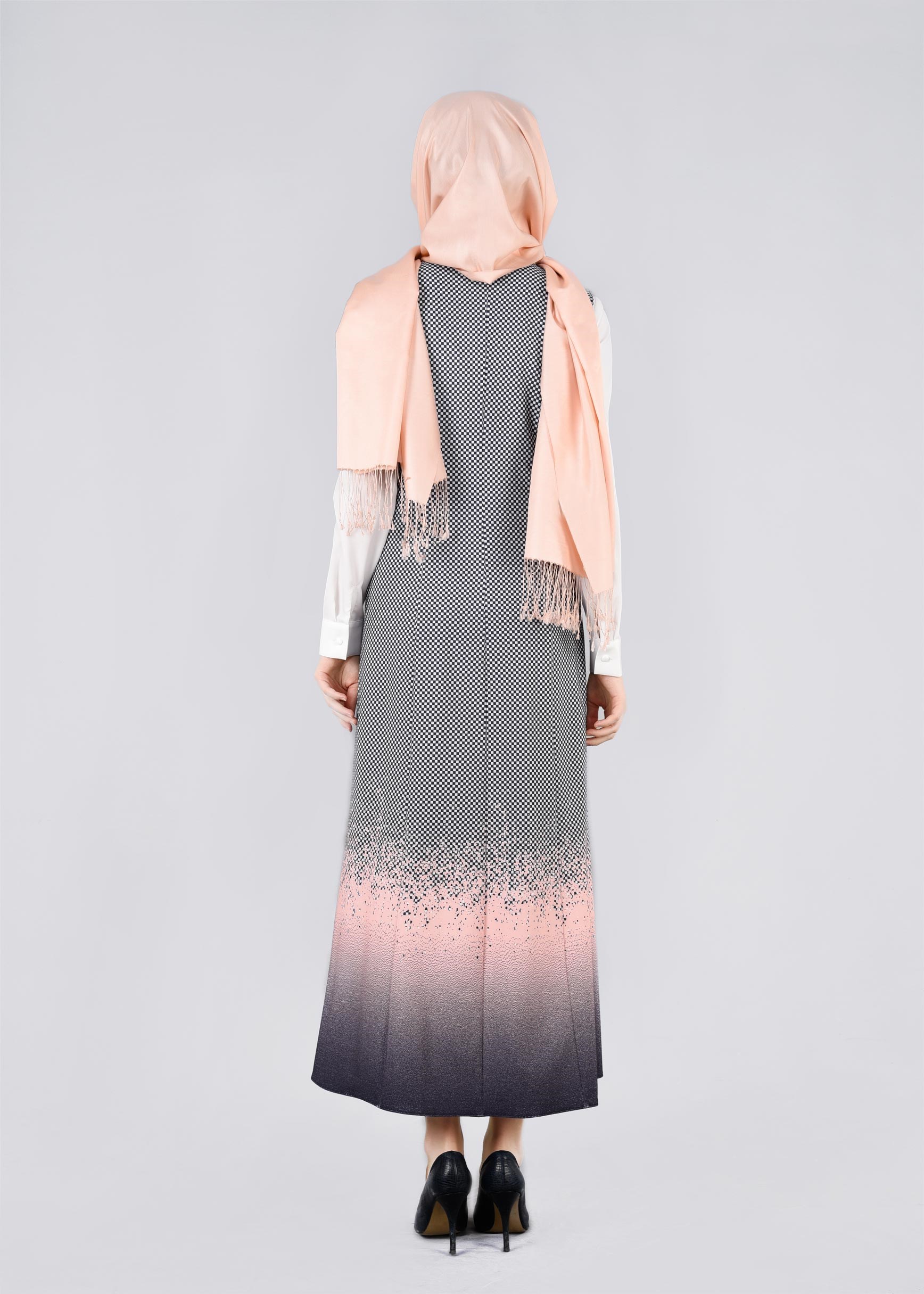 Tesettür giyim PUDRA 4370 POWER 2246 2&prime;Lİ ELBİSE 38/46