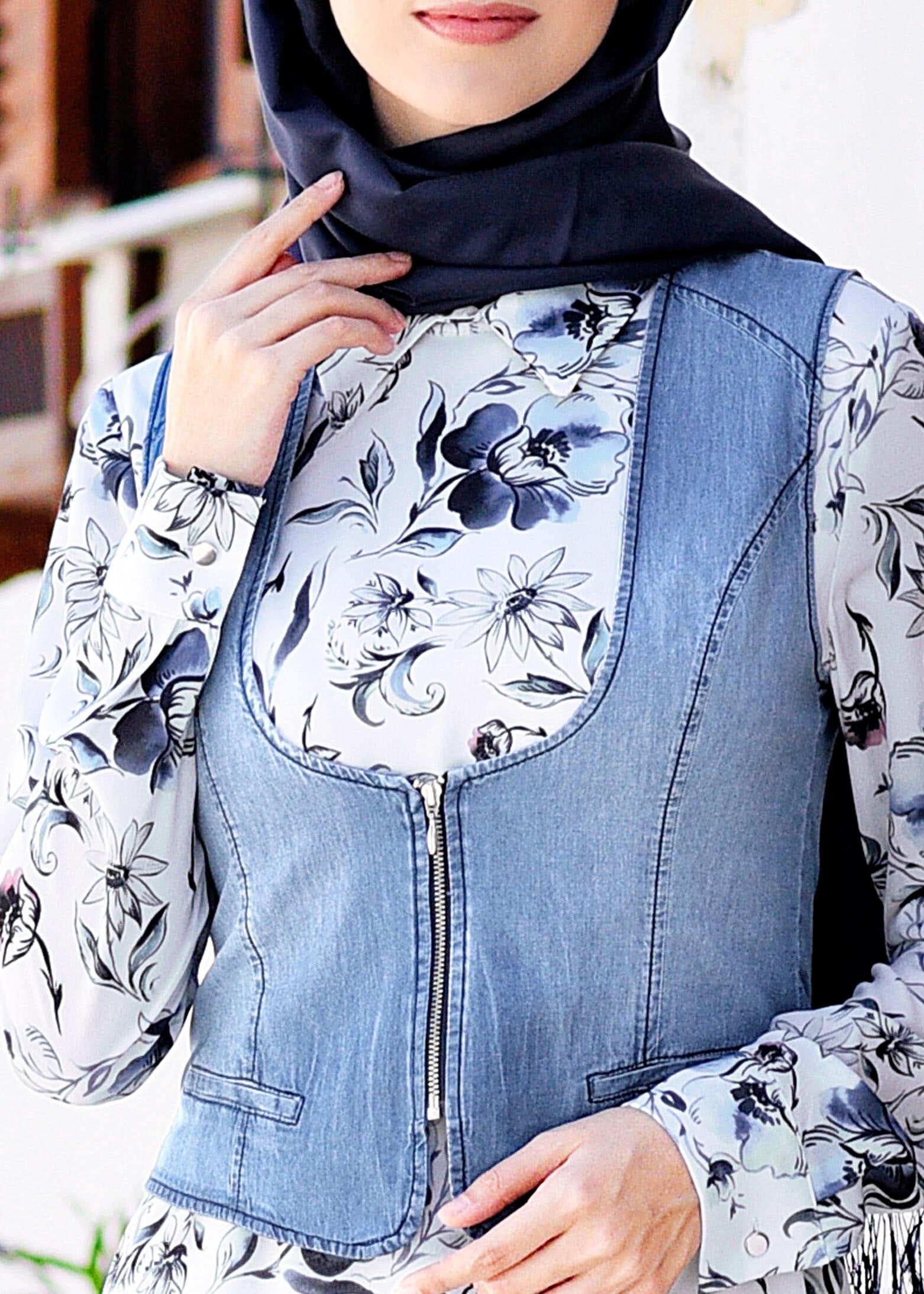 Tesettür giyim LACİVERT 4399 BURBLE 7618 2&prime;Lİ ELBİSE 38/44 TEK36