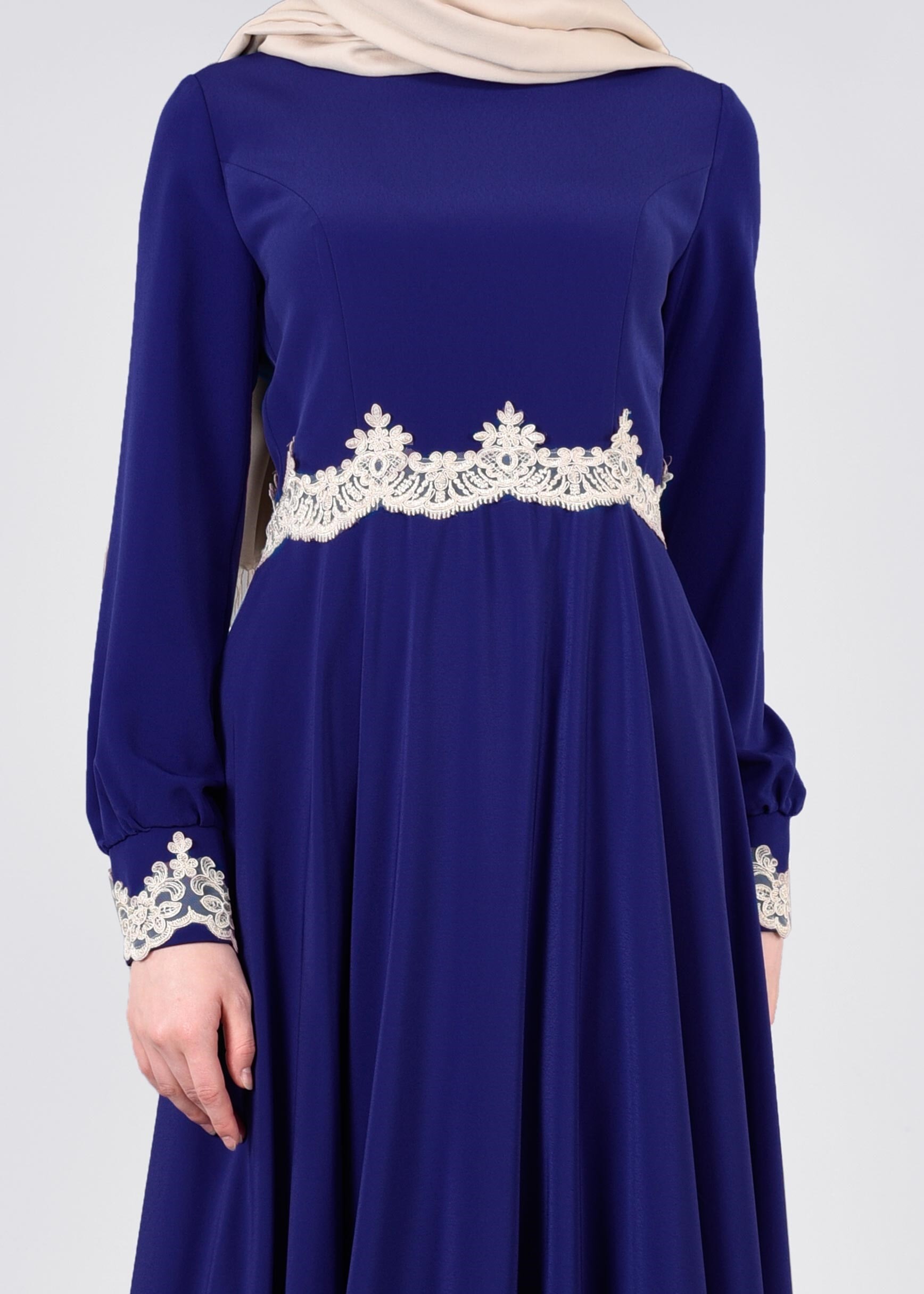 Tesettür giyim MAVİ 4415 CRİSS ELBİSE 38/46 TEK40