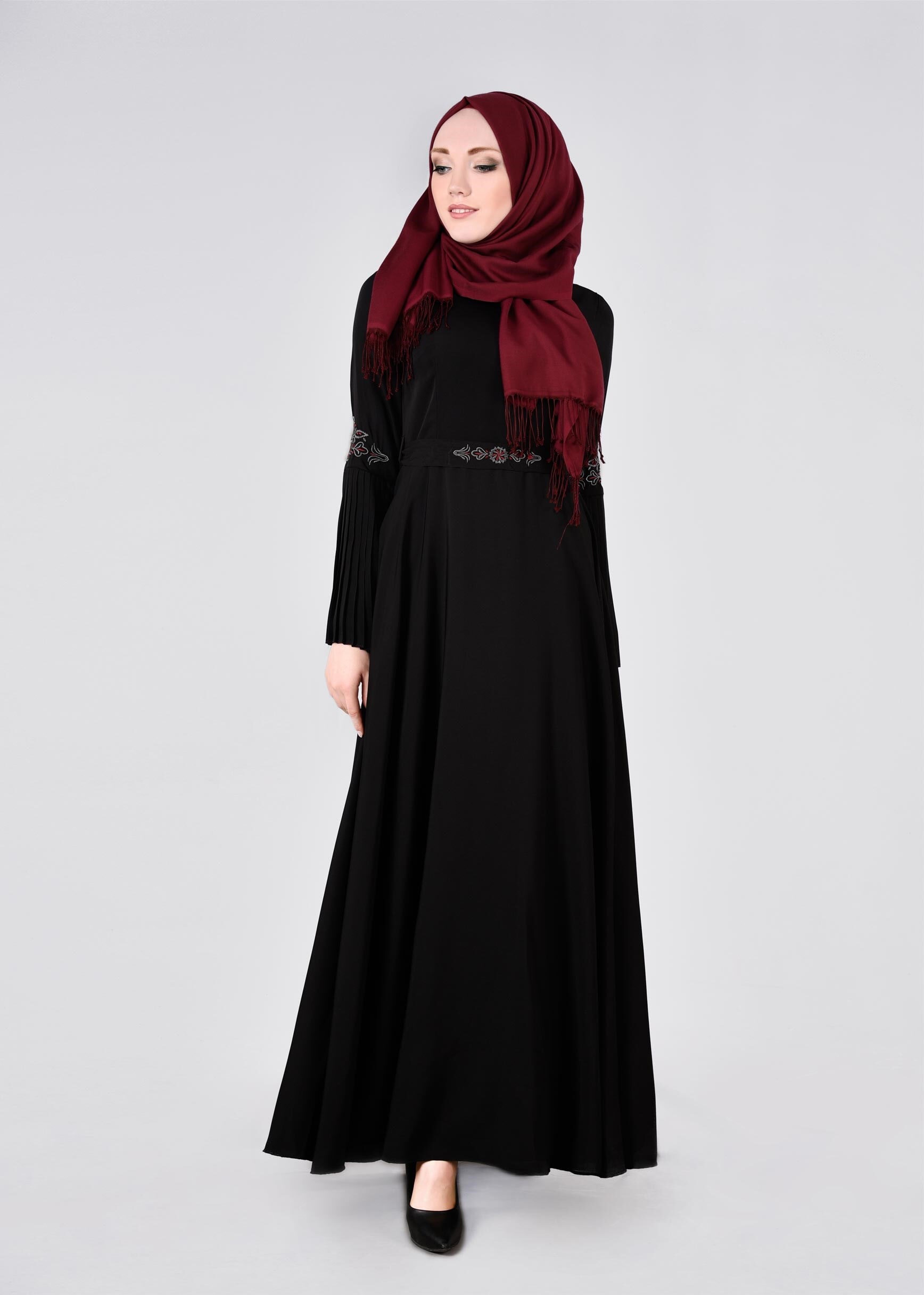 Tesettür giyim SİYAH 4421 6277 ELBİSE 38/44 TEK40