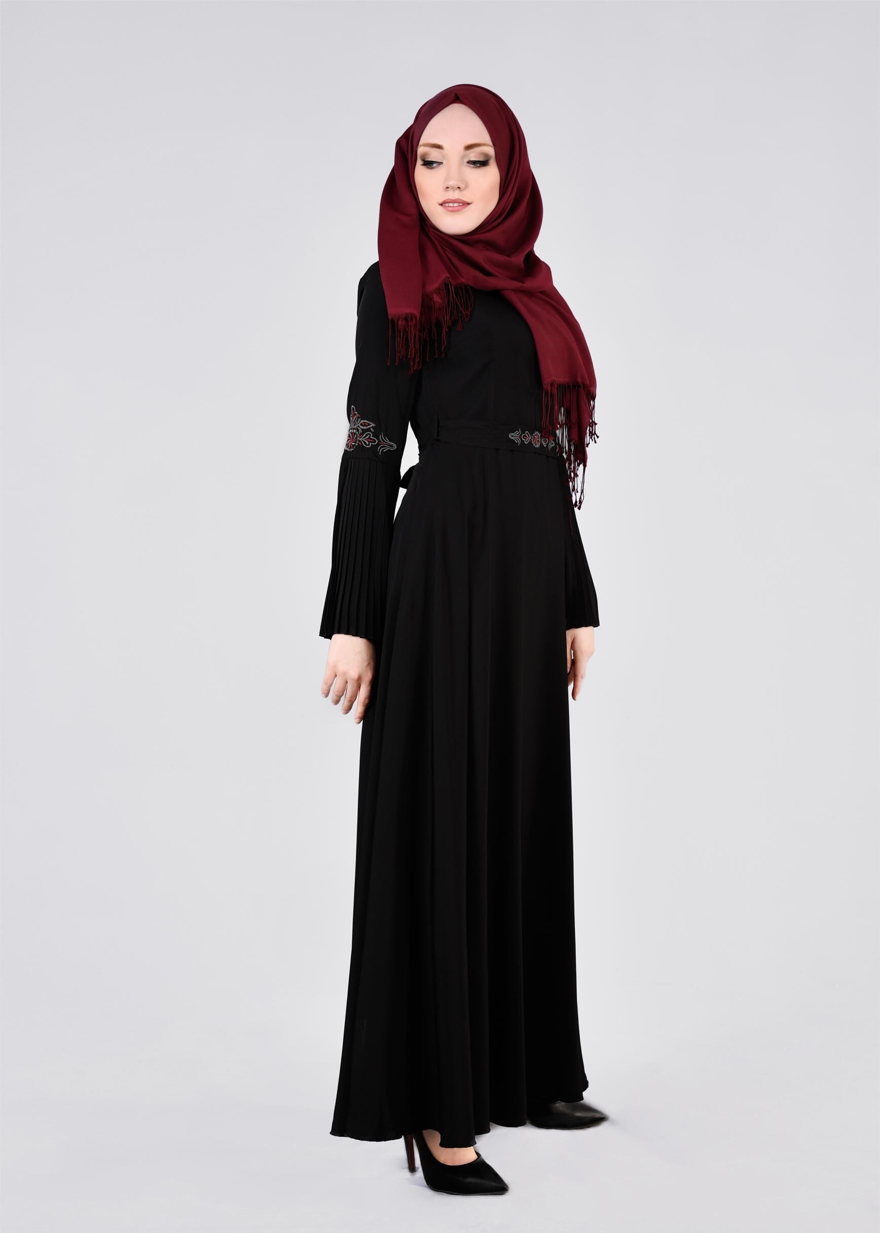 Tesettür giyim SİYAH 4421 6277 ELBİSE 38/44 TEK40