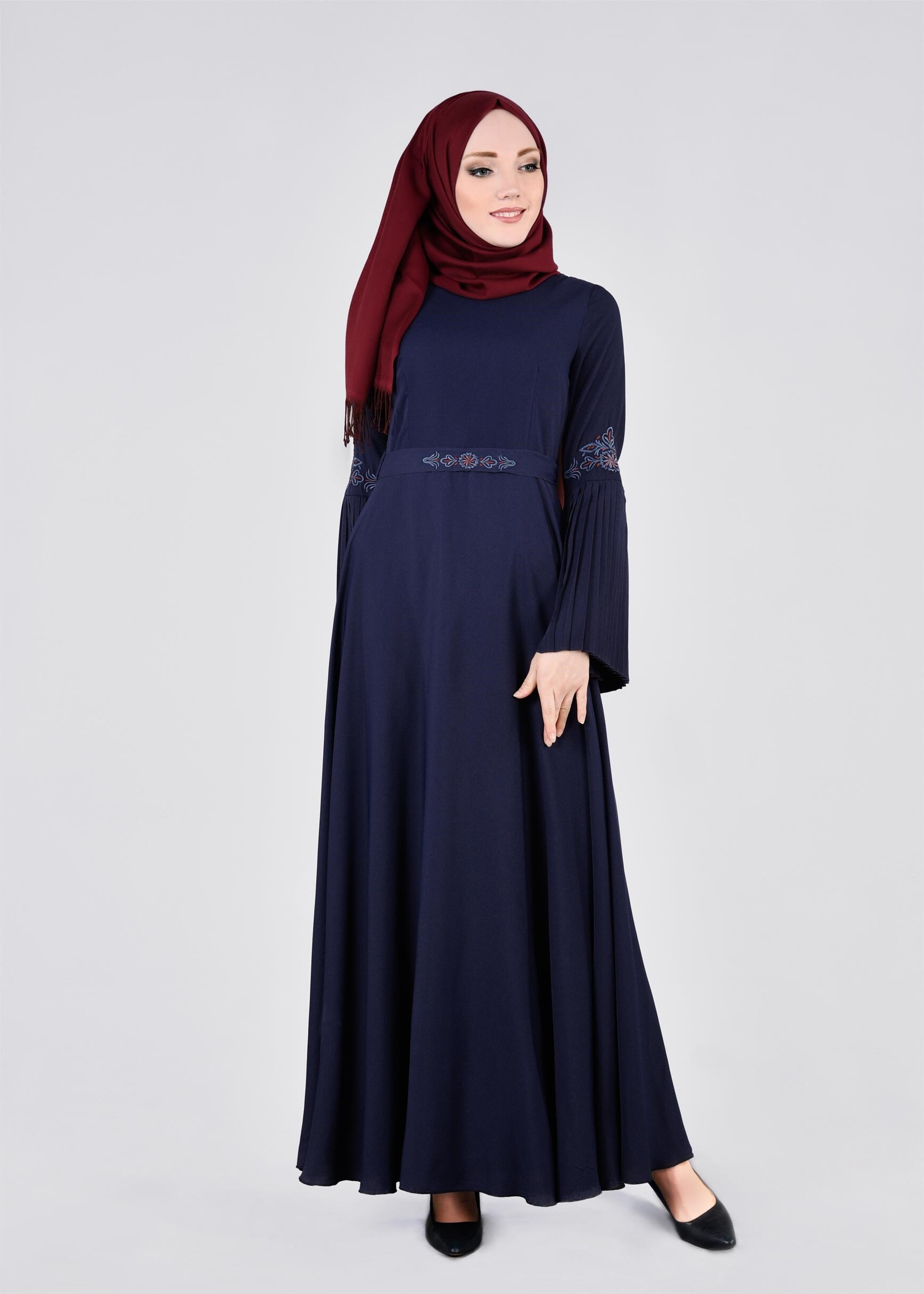 Tesettür giyim LACİVERT 4421 6277 ELBİSE 38/44 TEK40