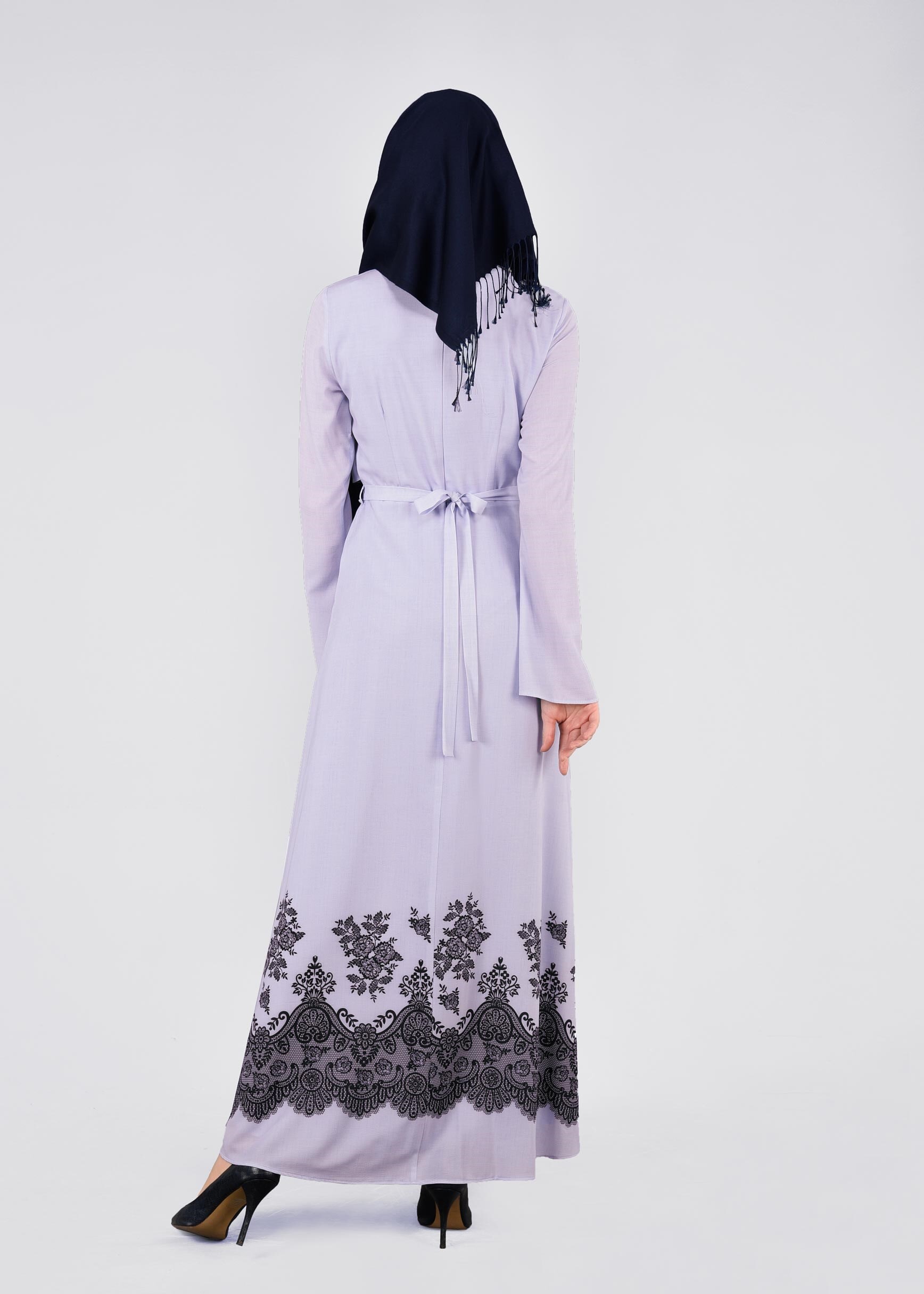 Tesettür giyim MAVİ 4457 BURBLE 11320 ELBİSE 38/44 TEK40