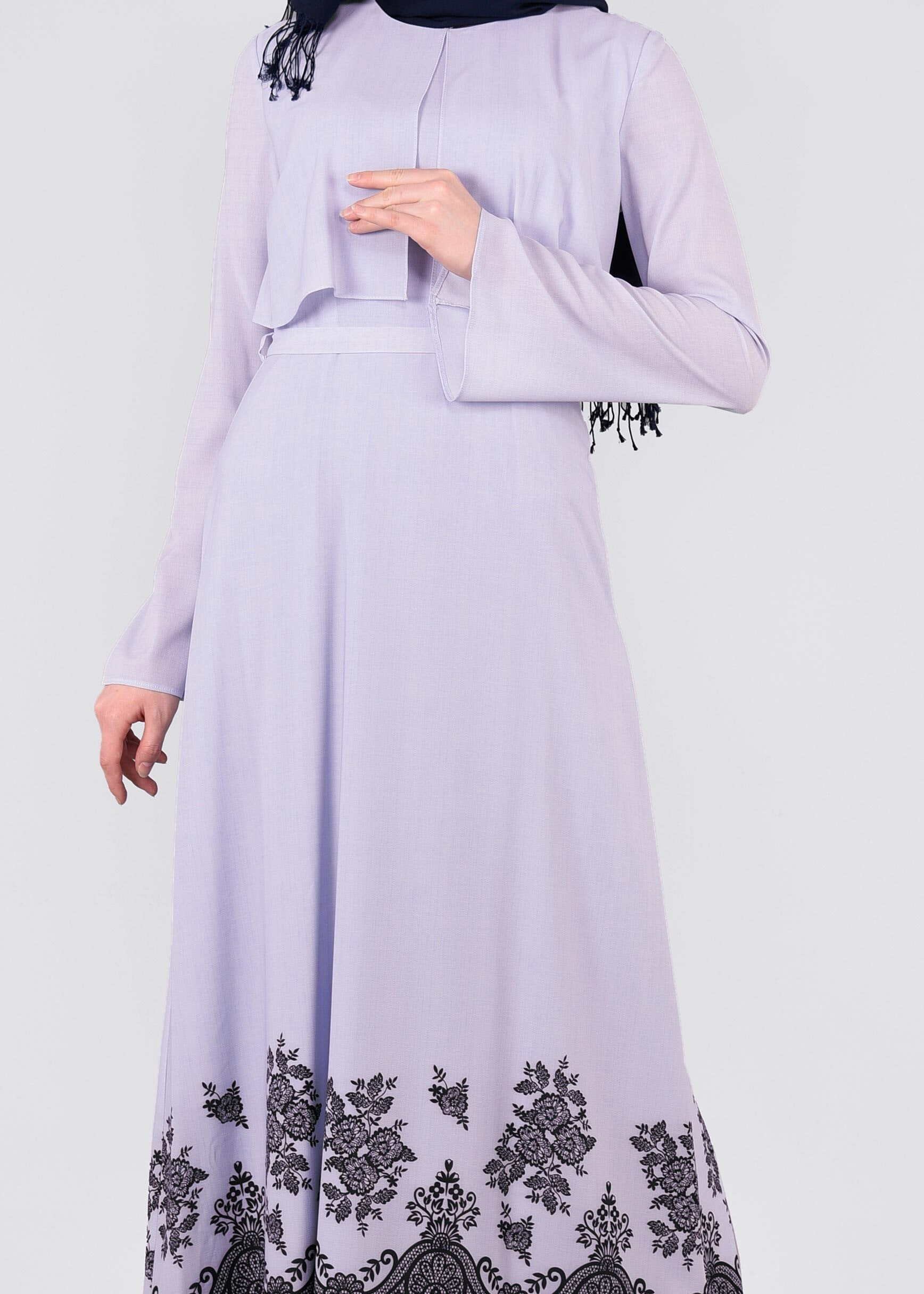 Tesettür giyim MAVİ 4457 BURBLE 11320 ELBİSE 38/44 TEK40