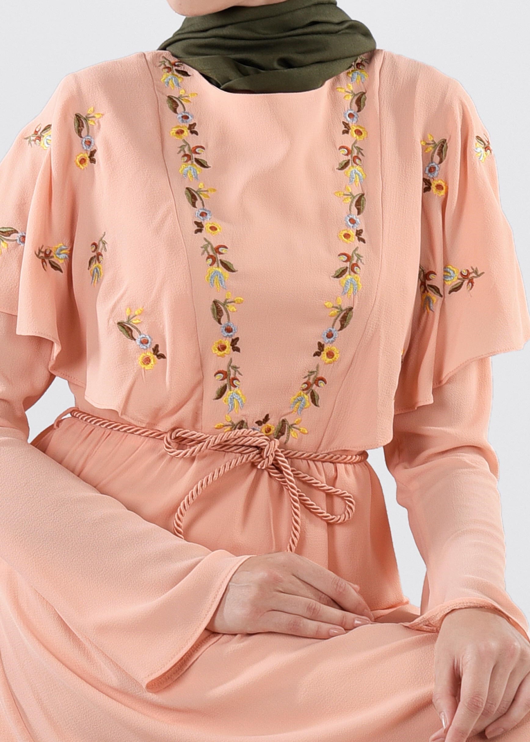 Tesettür giyim PUDRA 4458 EVA CREP ELBİSE 36/42 TEK38