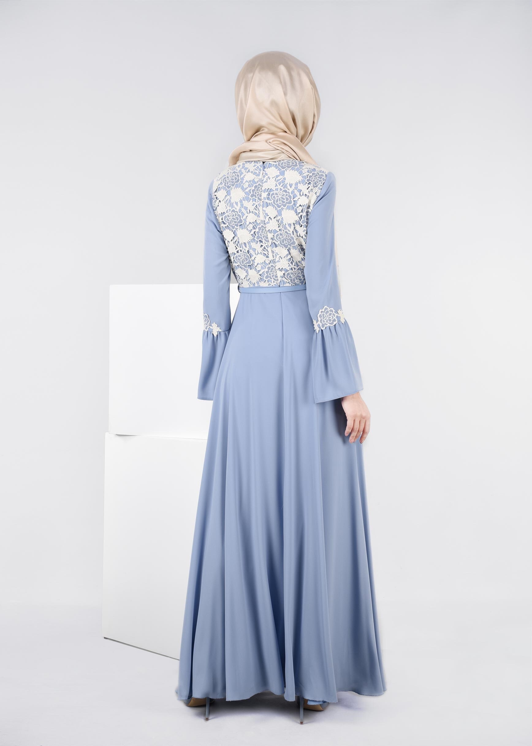 Tesettür giyim MAVİ 4459 ALEYNA ELBİSE 36/44(38-40) TEK42