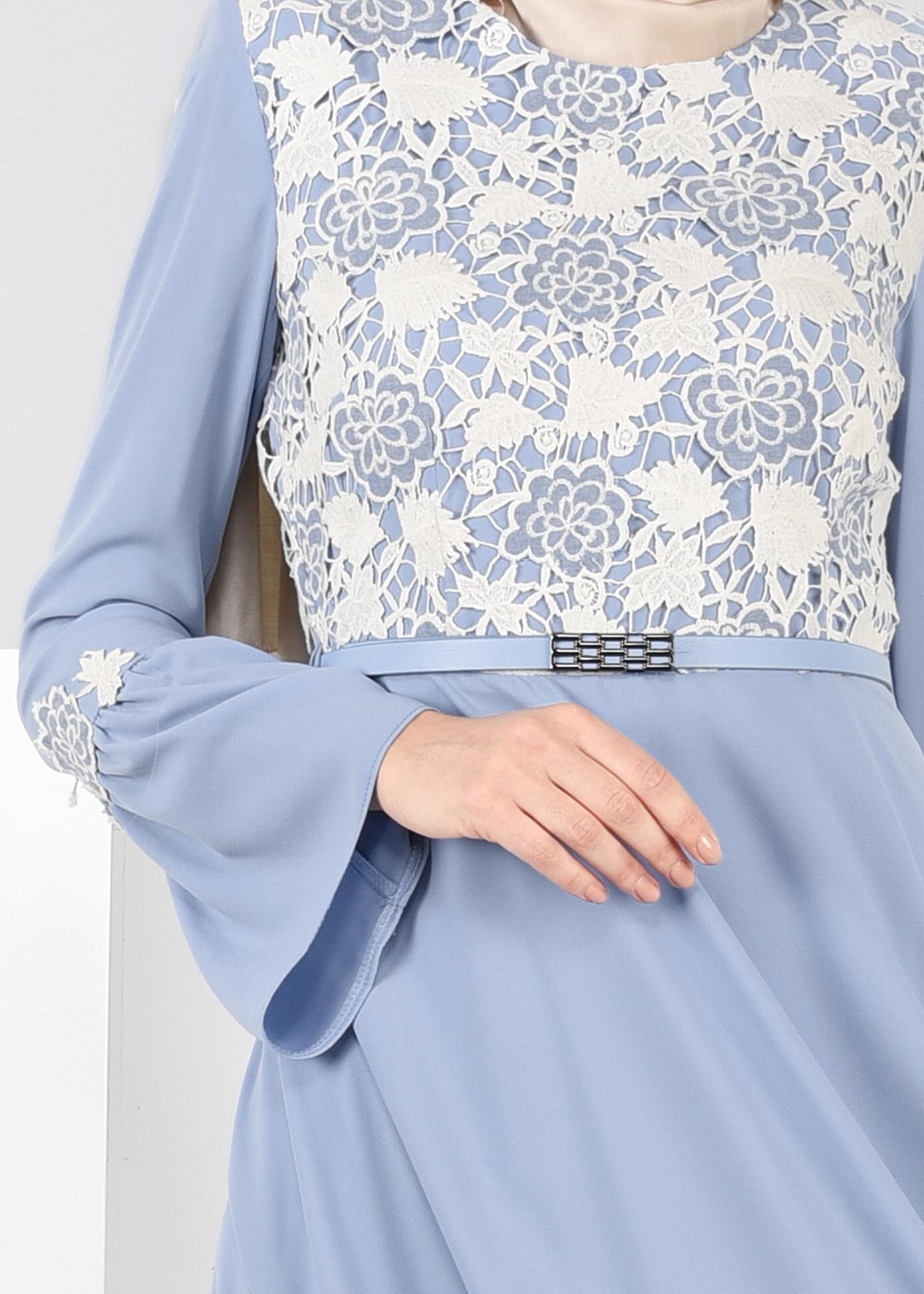 Tesettür giyim MAVİ 4459 ALEYNA ELBİSE 36/44(38-40) TEK42