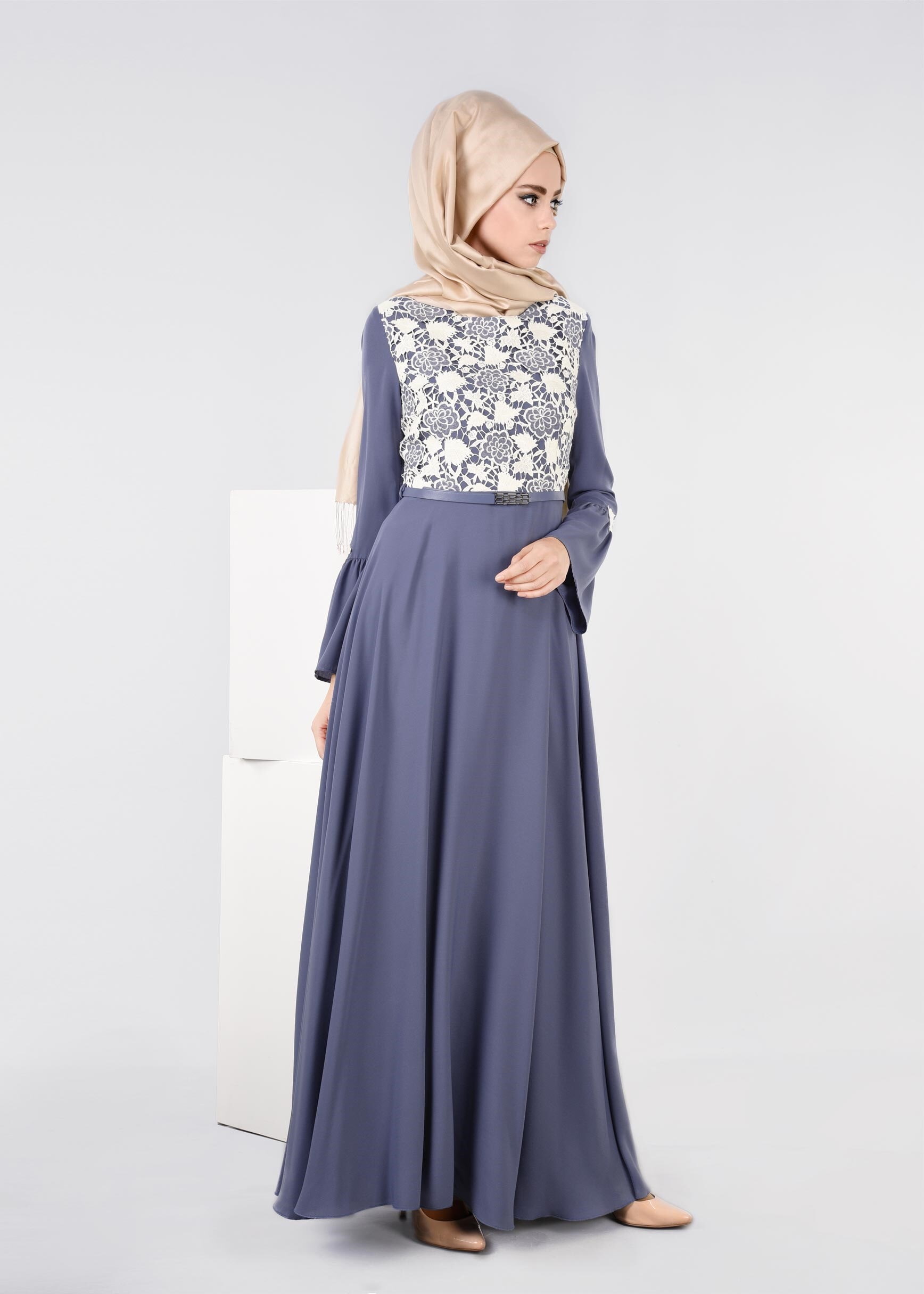 Tesettür giyim MOR 4459 ALEYNA ELBİSE 36/44(38-40) TEK42