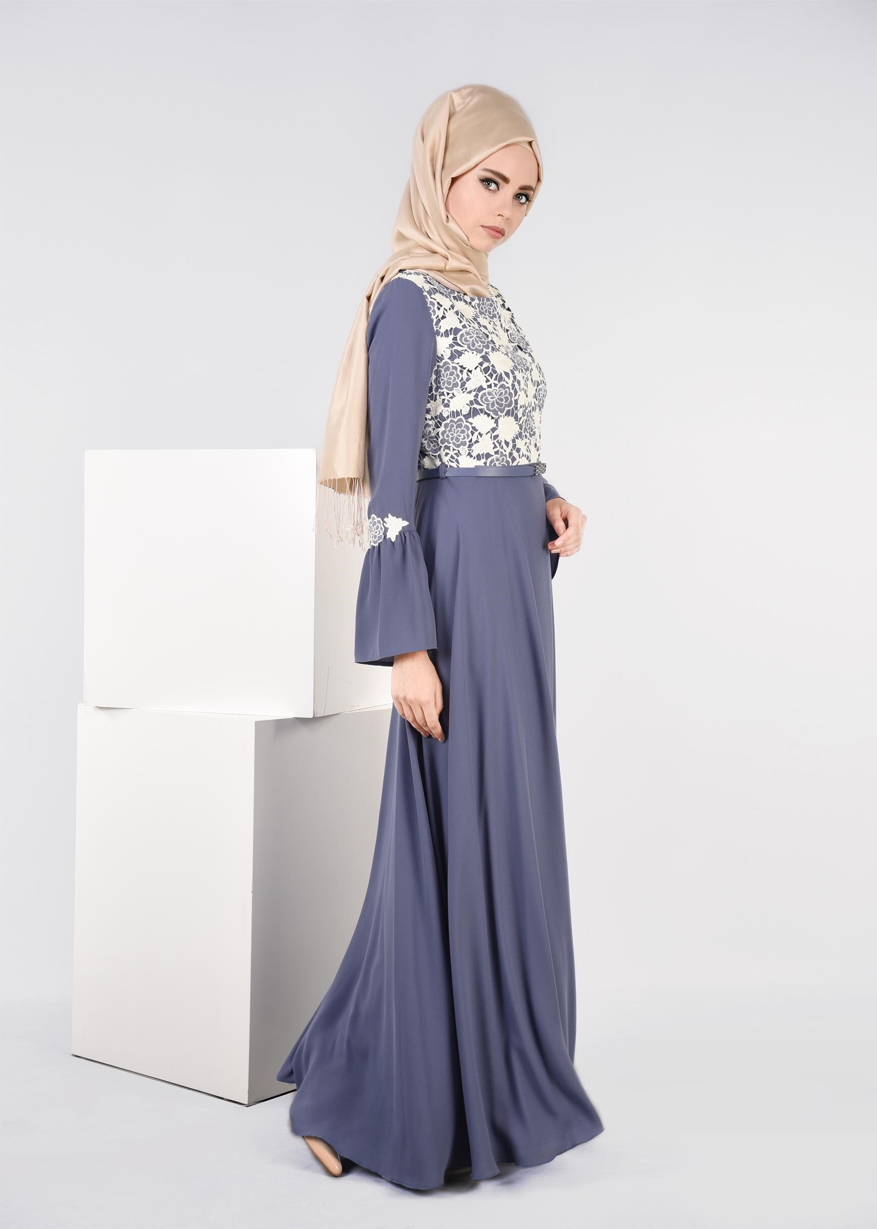 Tesettür giyim MOR 4459 ALEYNA ELBİSE 36/44(38-40) TEK42