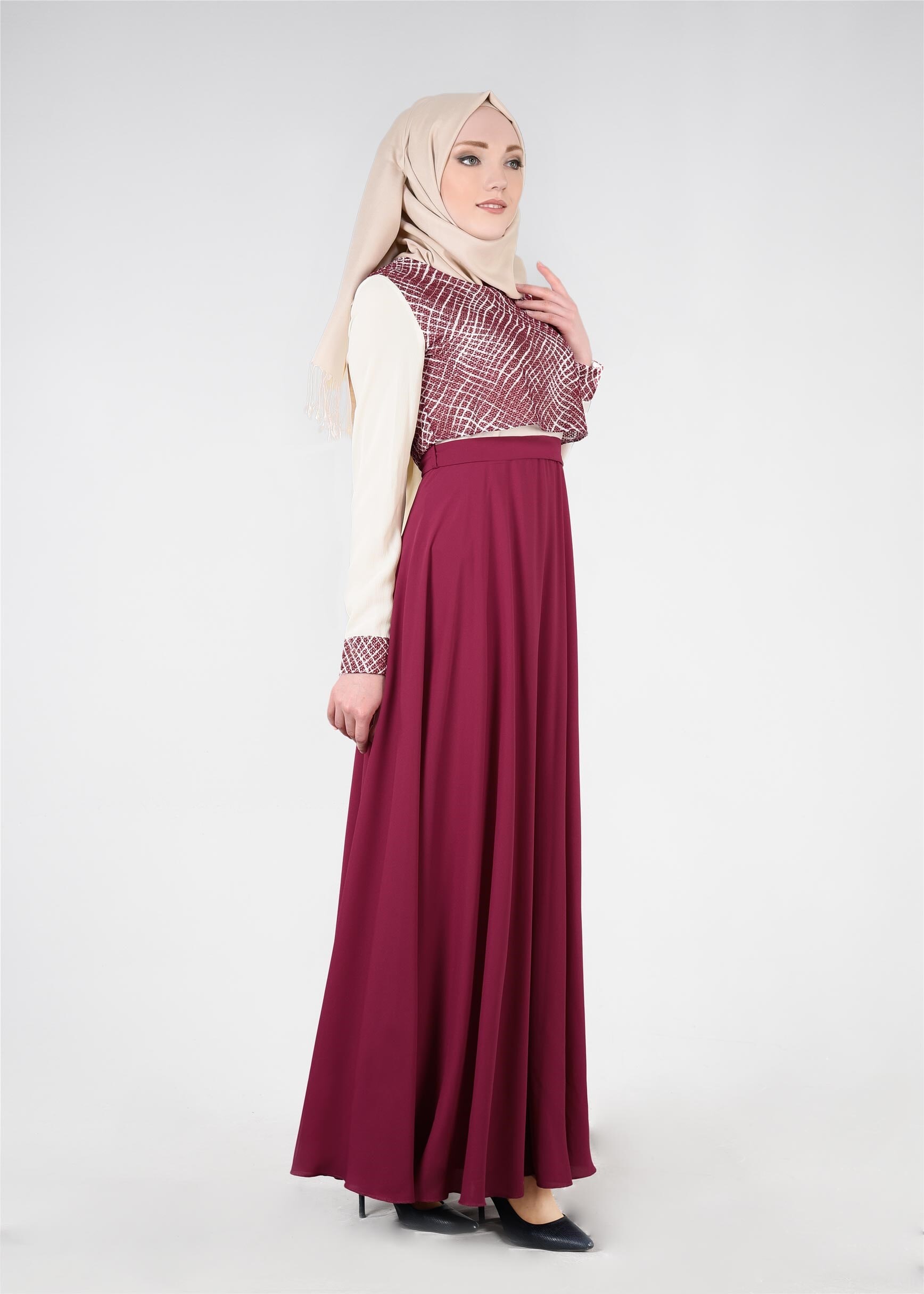 Tesettür giyim MOR 4474 Esinti Tesettür Elbise 38/44 TEK40