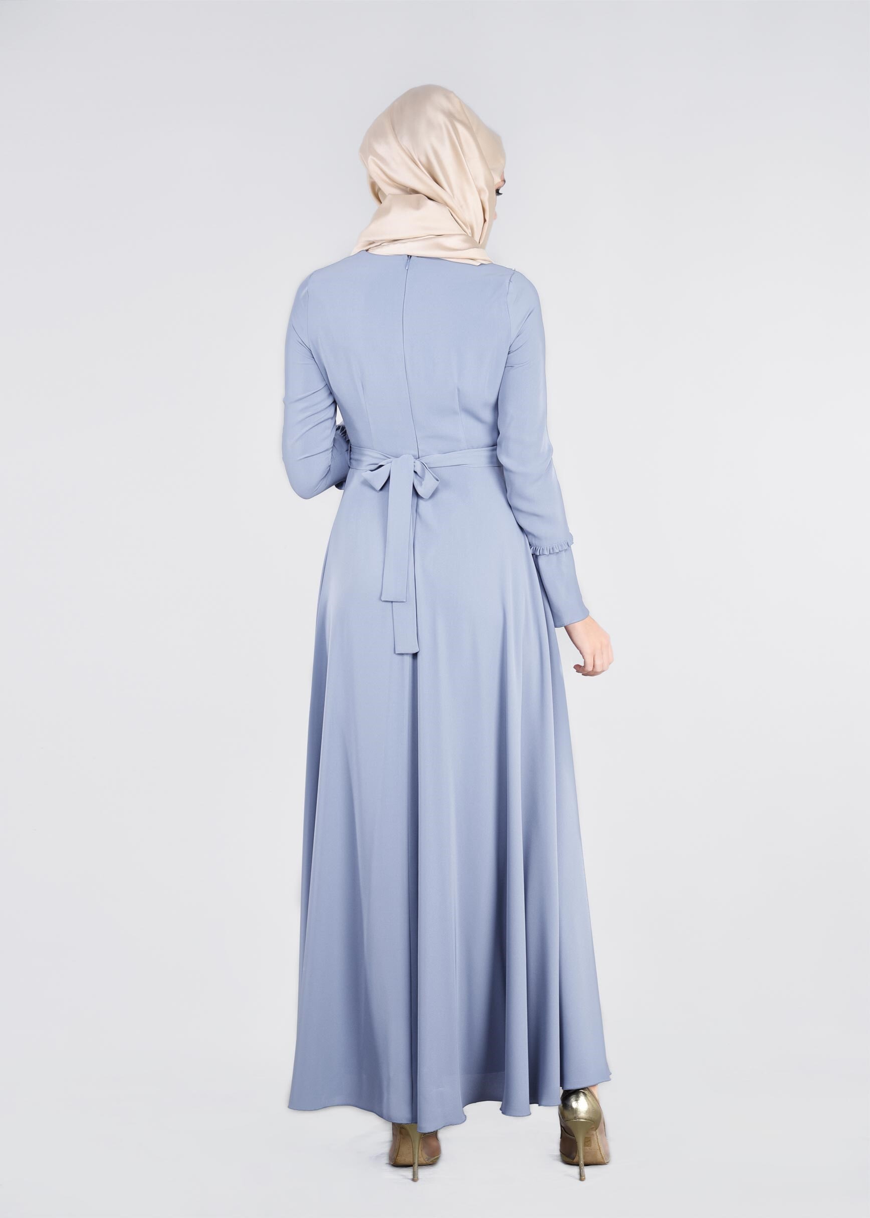 Tesettür giyim MAVİ 4477 ALEYNA ELBİSE 38/44 TEK36