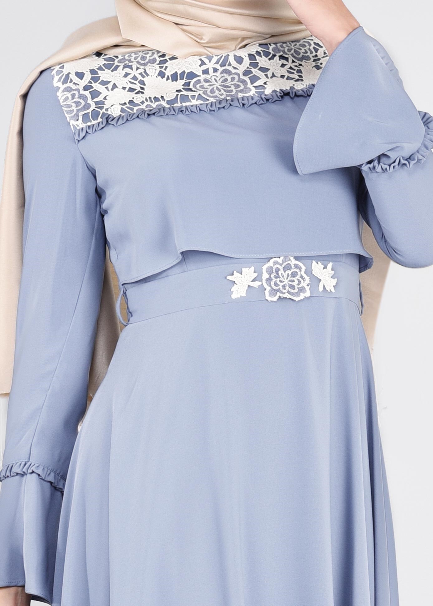 Tesettür giyim MAVİ 4477 ALEYNA ELBİSE 38/44 TEK36